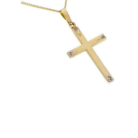 Firetti Kettenanhänger Schmuck Geschenk Gold 333 Halsschmuck Anhänger für Halskette Kreuz, Made in Germany
