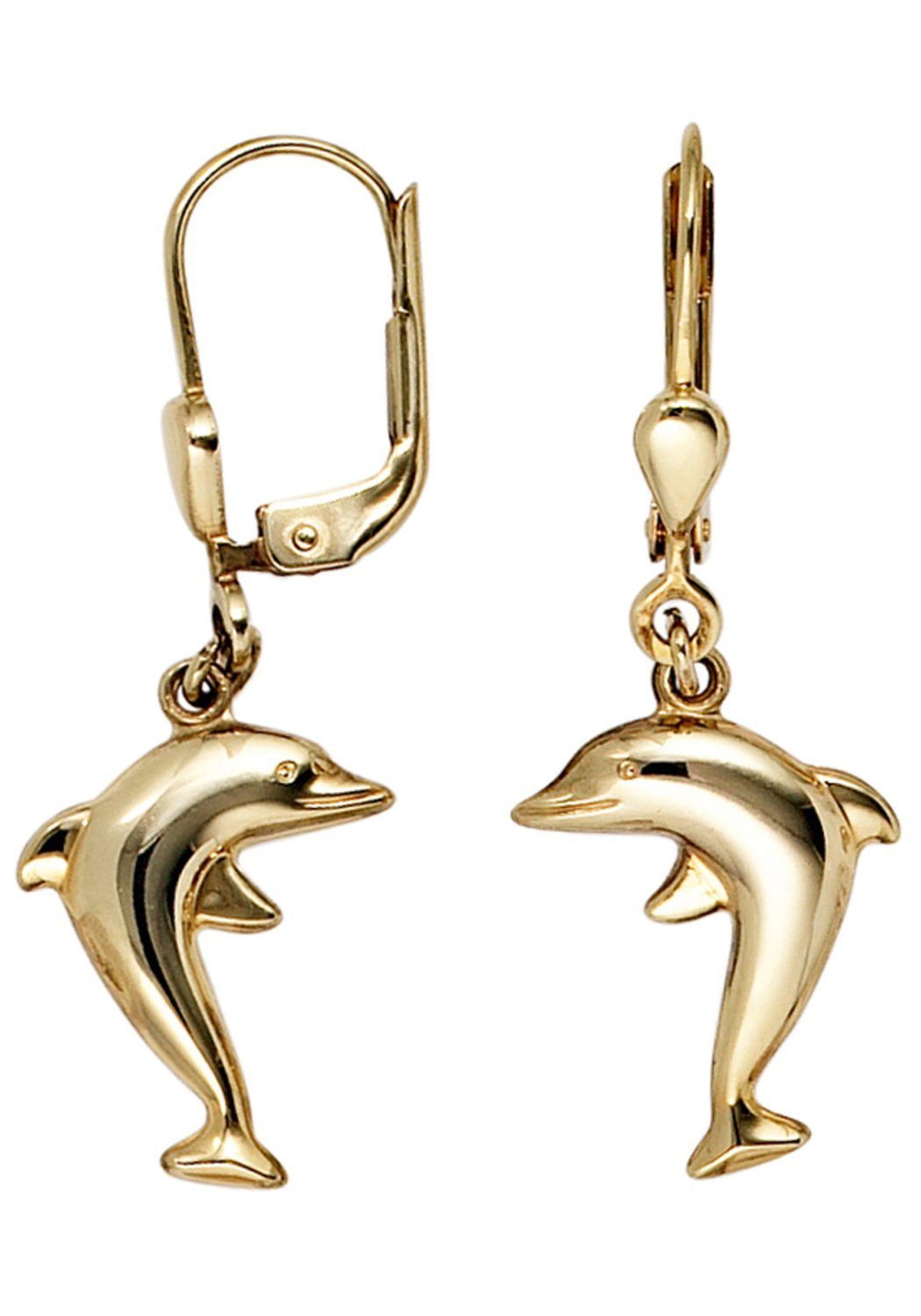 JOBO Paar Ohrhänger Delfin, 333 Gold, Hochwertige Goldohrringe Motiv 