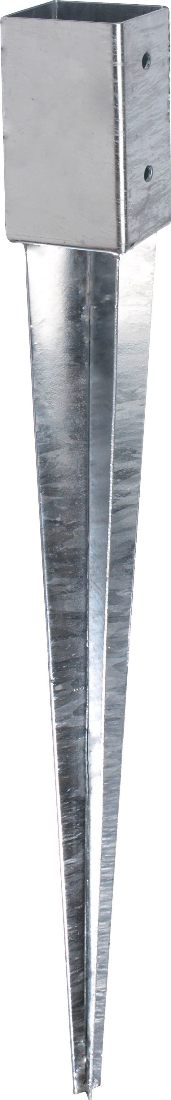 Alberts Einschlag-Bodenhülse, zum Einschlagen, (Set, 2-St), feuerverzinkt, 61 x 61 mm, Gesamtlänge 750 mm