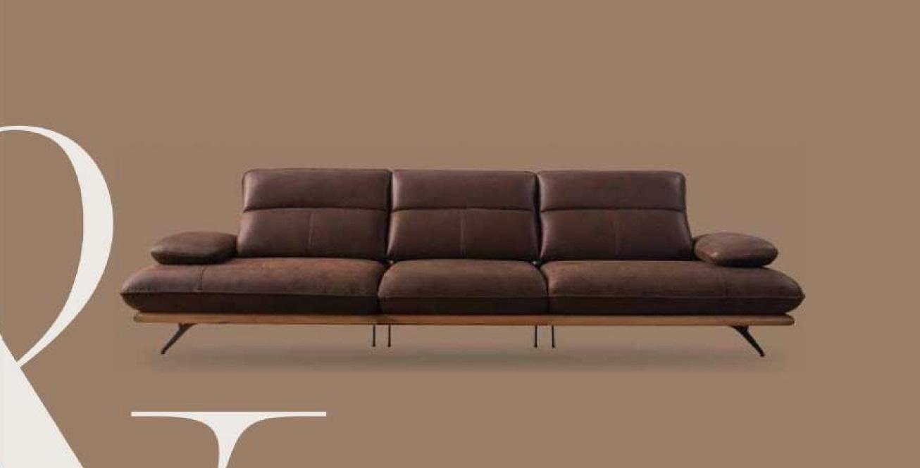 JVmoebel Sofa Viersitziges Sofa 4 Sitzer Luxus, 1 Wohnzimmer Sofas Braun Teile Kunstleder