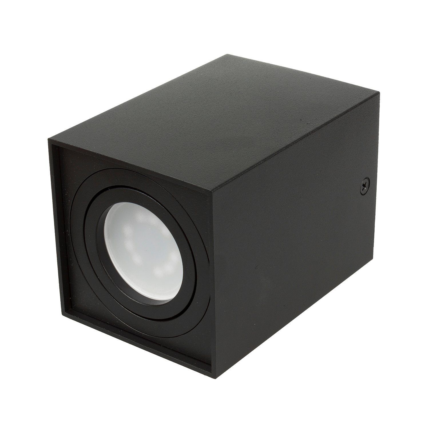 Maclean LED Aufbaustrahler MCE426 B, Deckenlampe mit GU10 Fassung Schwarz Eckig