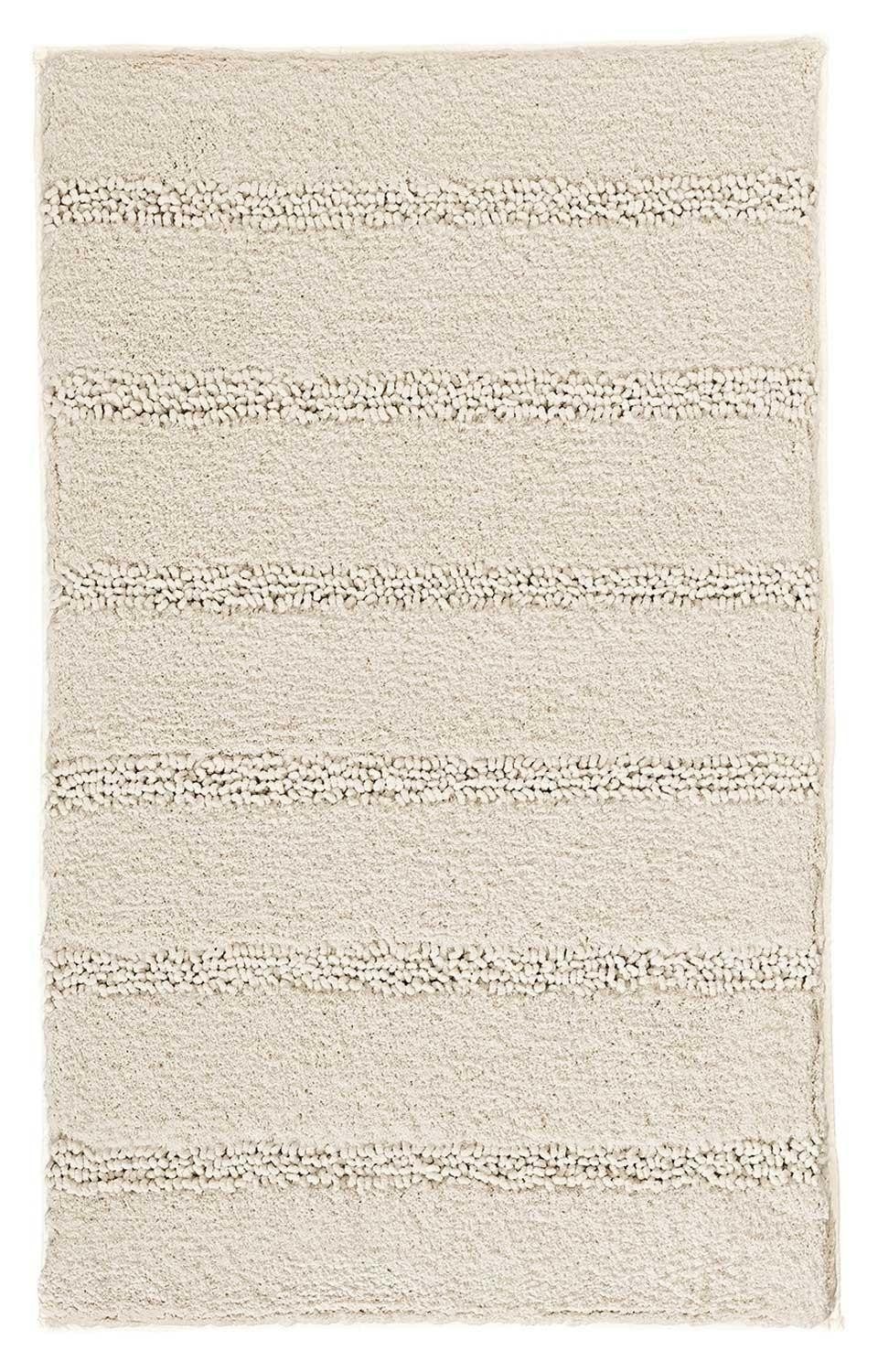Badematte MONROVIA, 70 x 120 cm, Beige, Gestreift, Höhe 23 mm, rutschhemmen günstig online kaufen