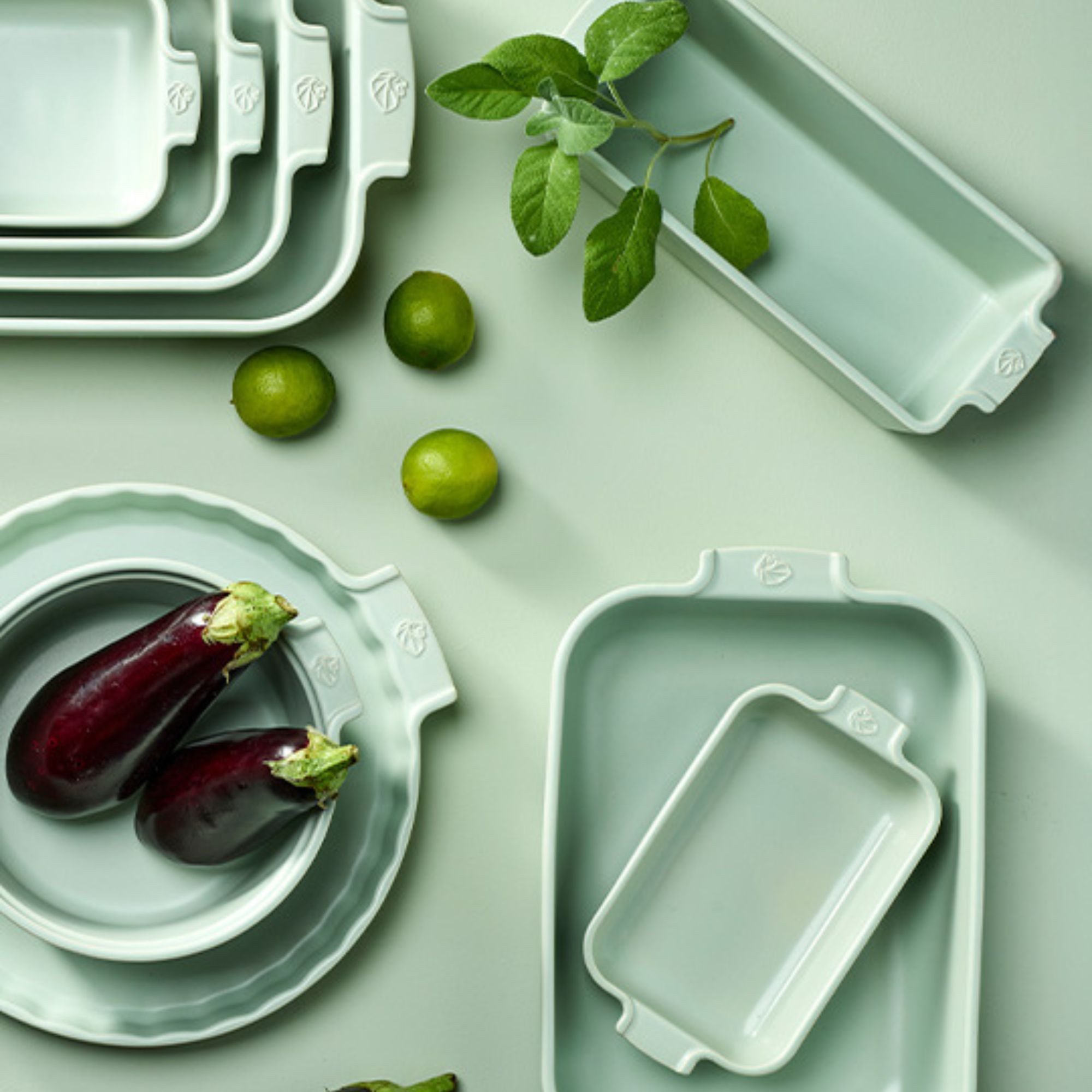 PEUGEOT Backform Keramik Kuchenform APPOLIA 31cm Kastenform Salbeigrün Spülmaschinenfes – Bild 5 von 5