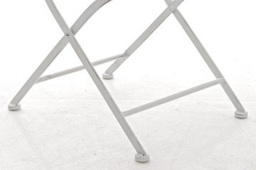 TPFGarden Gartenstuhl Indi - für Garten, Balkon, Terrasse - Farbe: antik weiß (Hochwertiger und stabiler Metallstuhl aus handgefertigtem Eisen, 1 St), Balkonstuhl, Bistrostuhl - Maße (TxBxH): 50 x 40 x 92cm