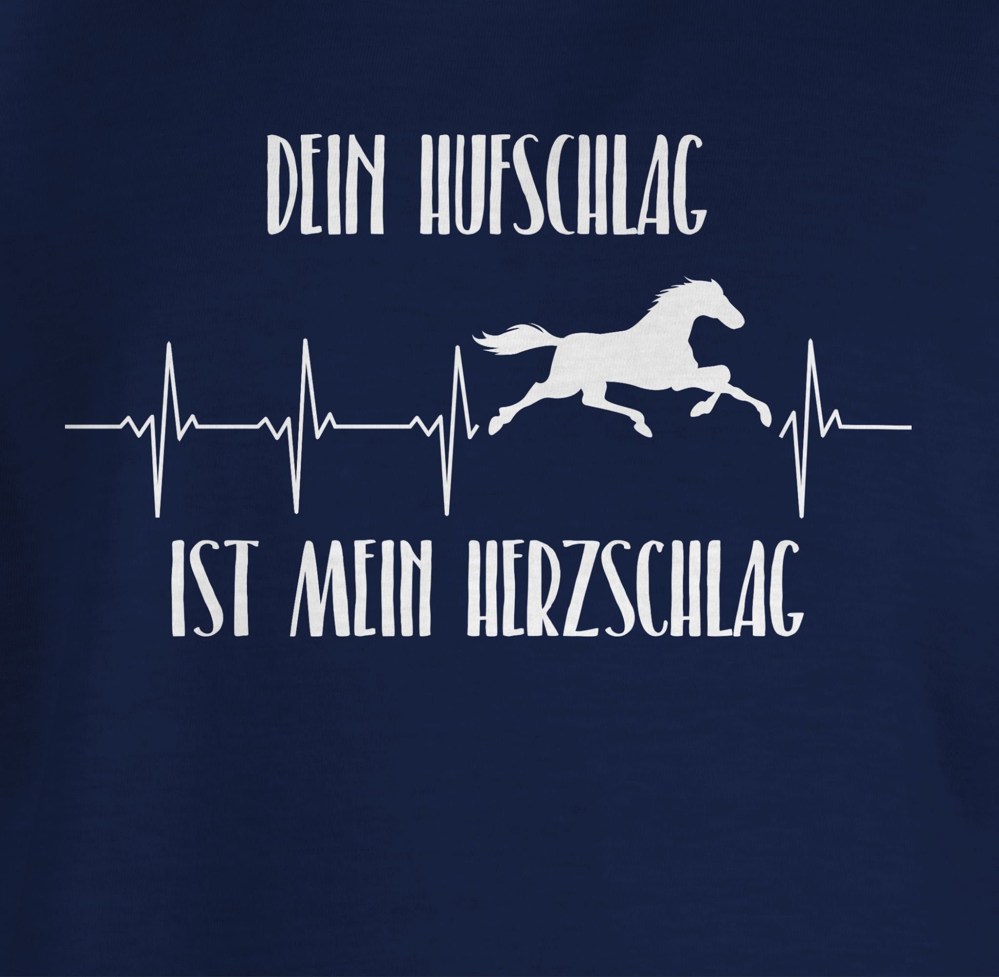 Dunkelblau ist Herzschlag T-Shirt mein Hufschlag Shirtracer Pferd Dein 1