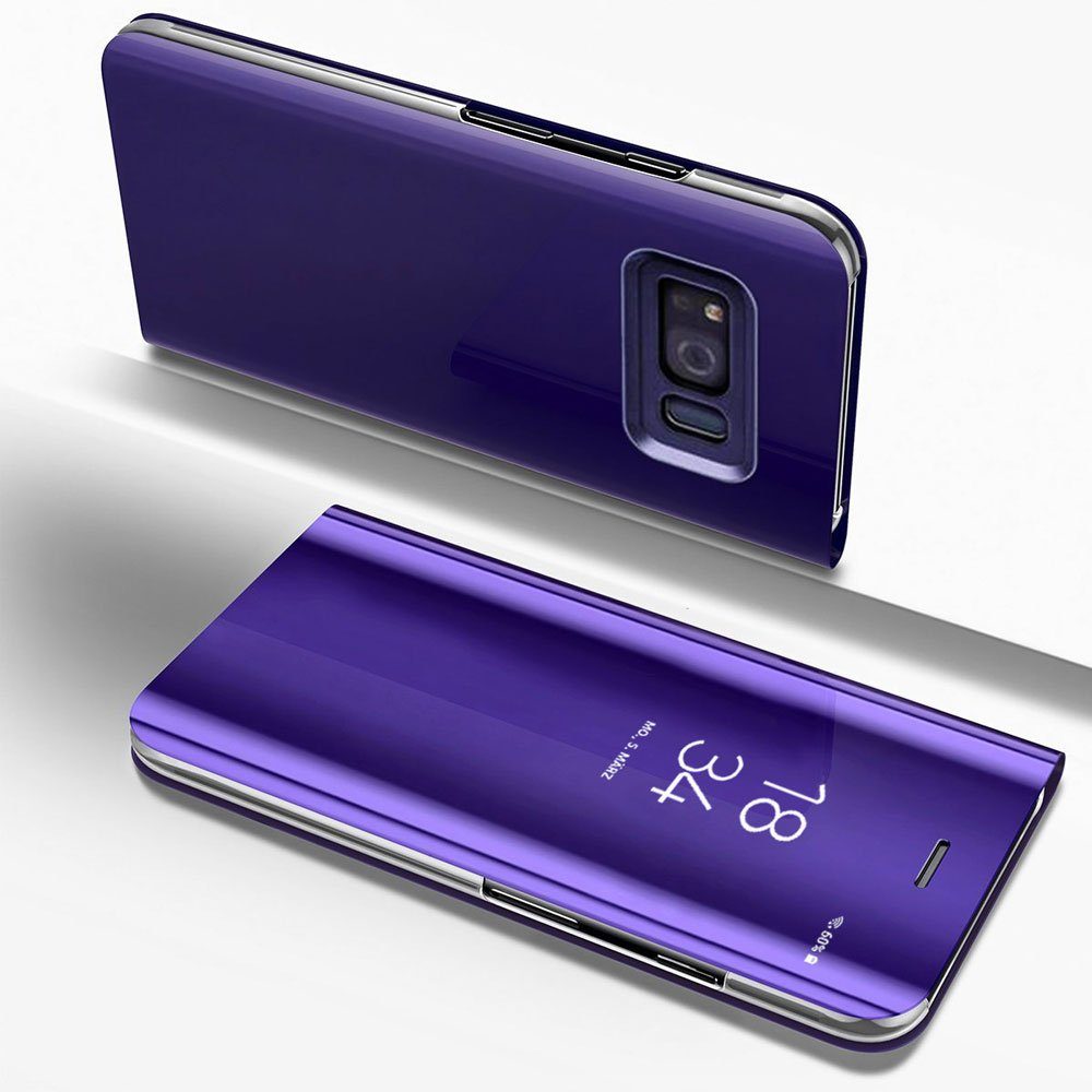 FITSU Handyhülle Handytasche für Samsung Galaxy Hülle Spiegel Flipcase Handyhülle Cover, Schlanke Klapphülle, elegantes Flipcase, Handyhülle mit Standfunktion