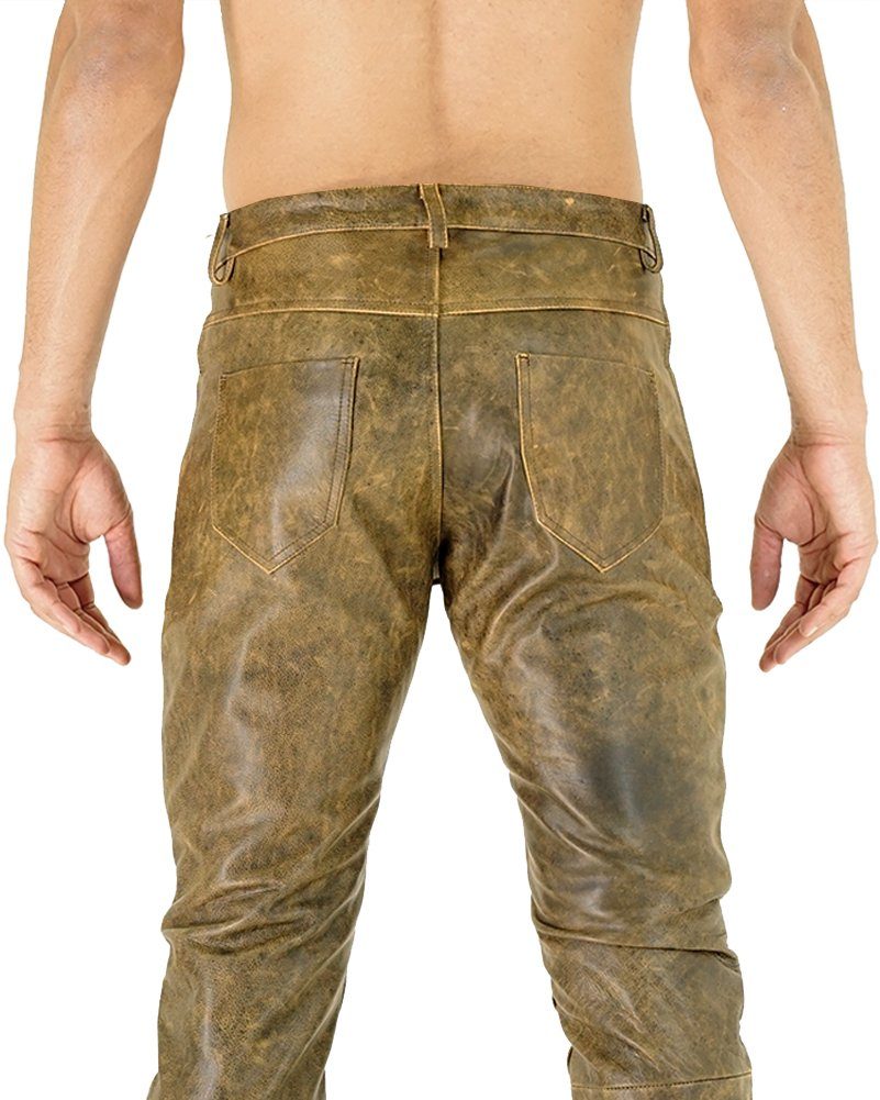 Pantaloni In Pelle Uomo Bockle® 411 - Jeans In Vera Pelle Nera, Modello Nuovo
