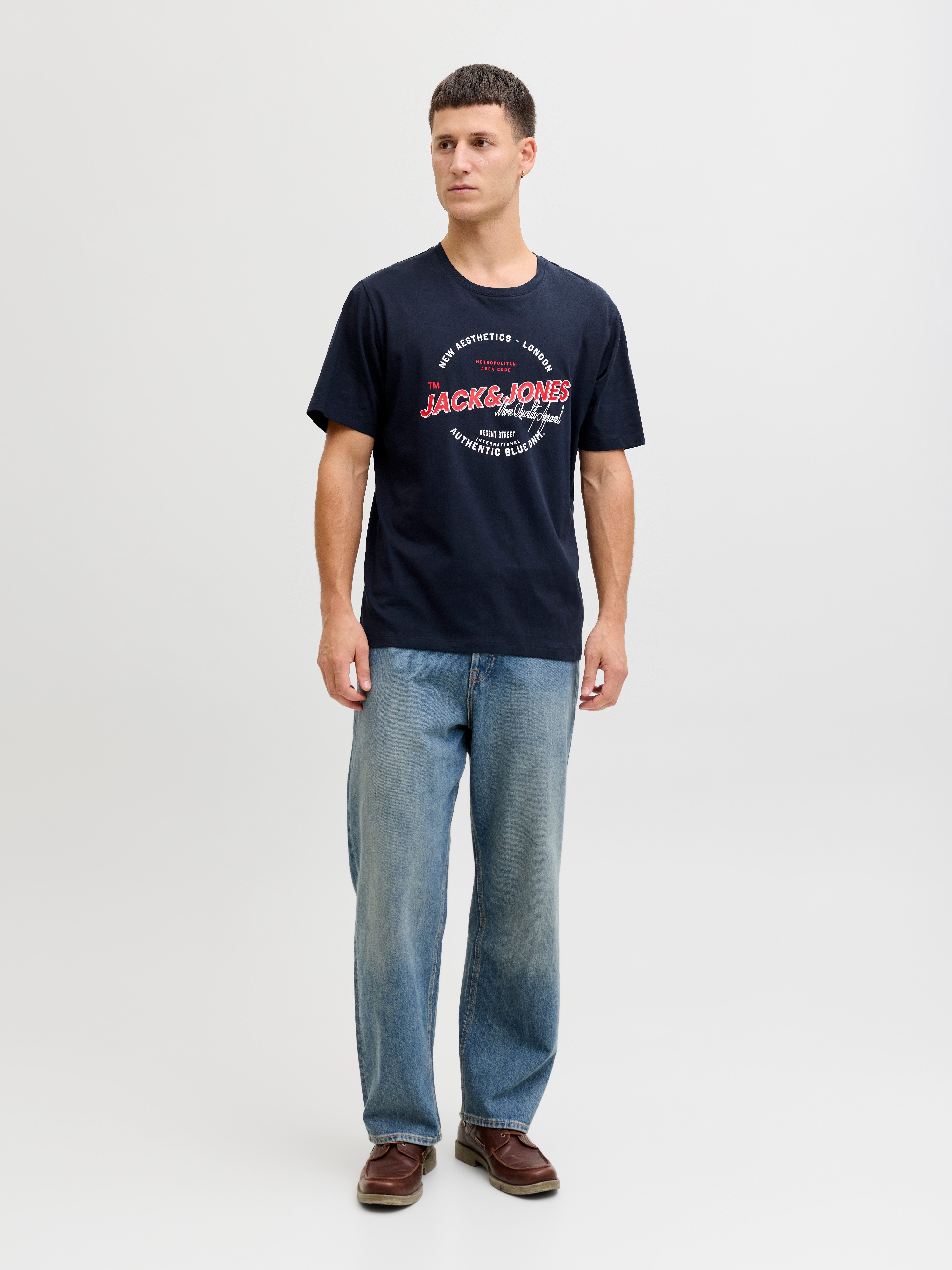 Jack & Jones Rundhalsshirt JJELOGO TEE SS O-NECK 2 COL SS26 SN mit Grafikprint – Bild 4 von 5