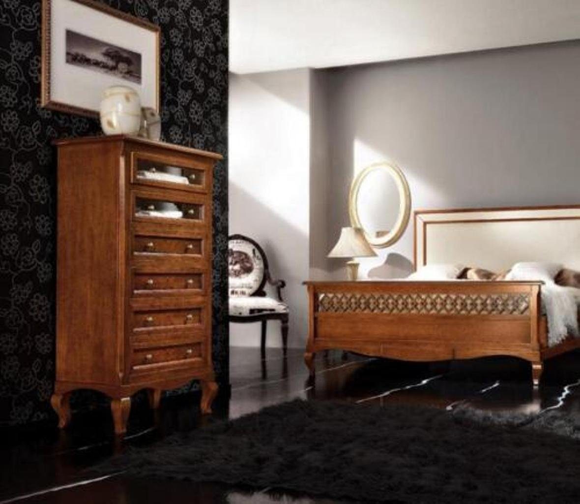 Kommode 2 JVmoebel Möbel Set Nachttische 4tlg. Italien Luxus Massivholz Bett Schlafzimmer-Set,