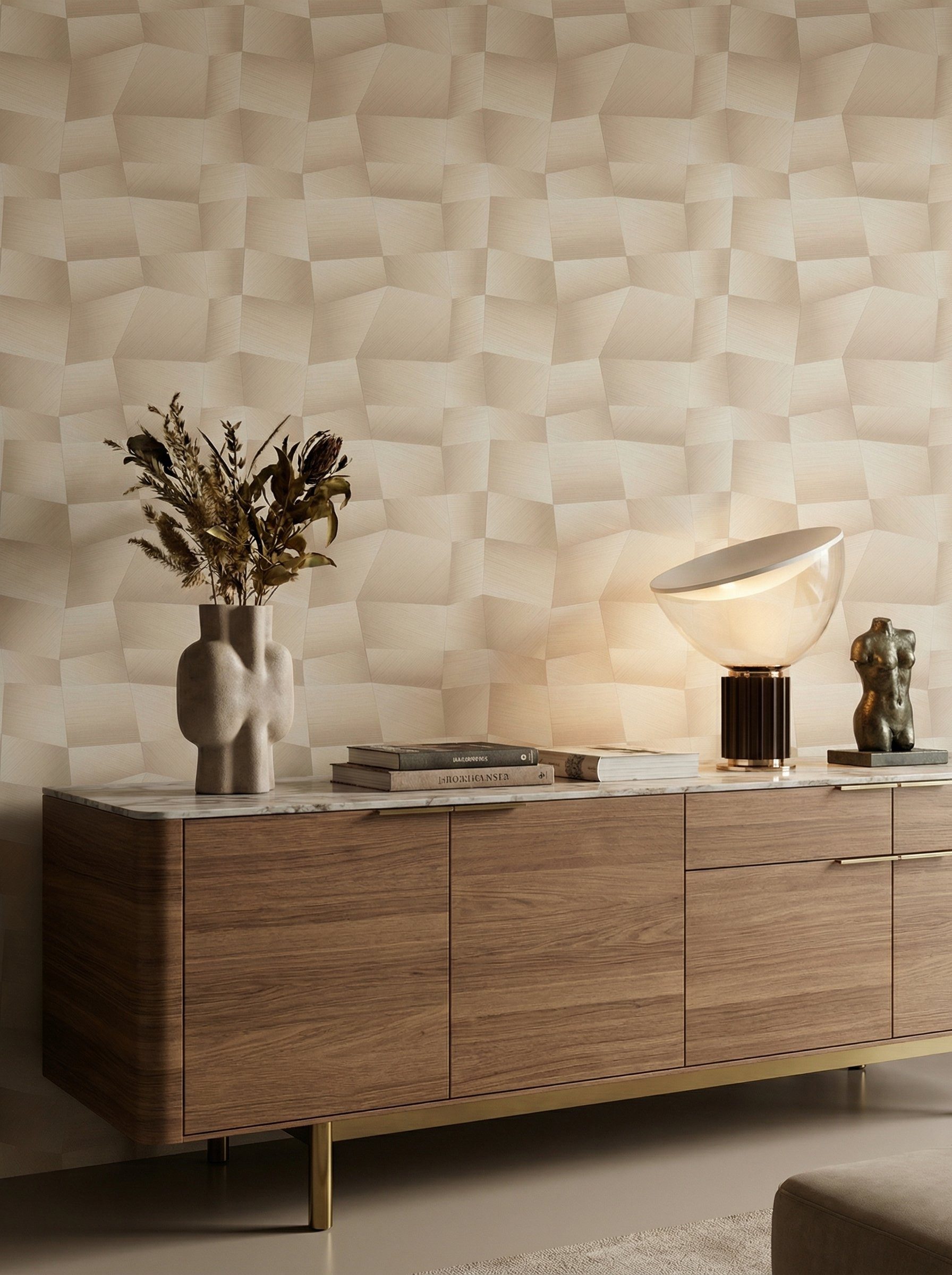 Newroom Vliestapete Melmova Beige Tapete Vliestapete Blumen, Floral, Blumenranke, strukturiert, Mustertapete