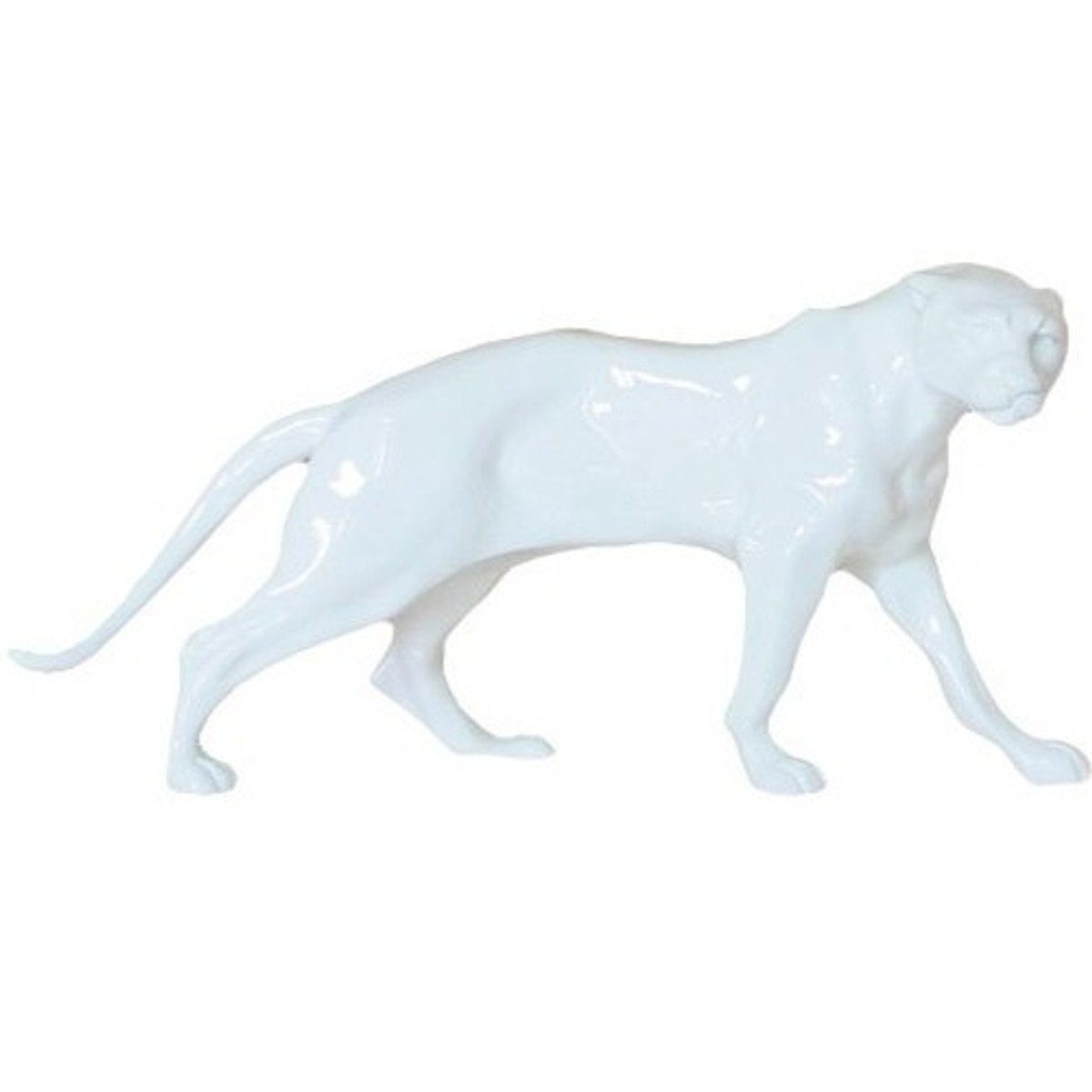 Padrino Casa Dekofigur Deko H. Luxus x Panther Weiß - Accessoires 8 Padrino 26 Kunststein Figur Deko Casa 11 cm Skulptur x -