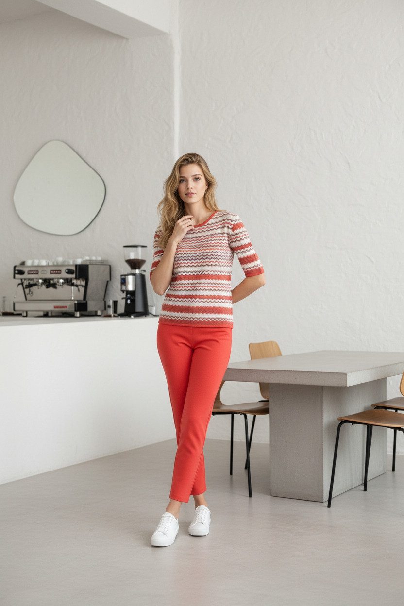 Zuckerwatte Streifenpullover