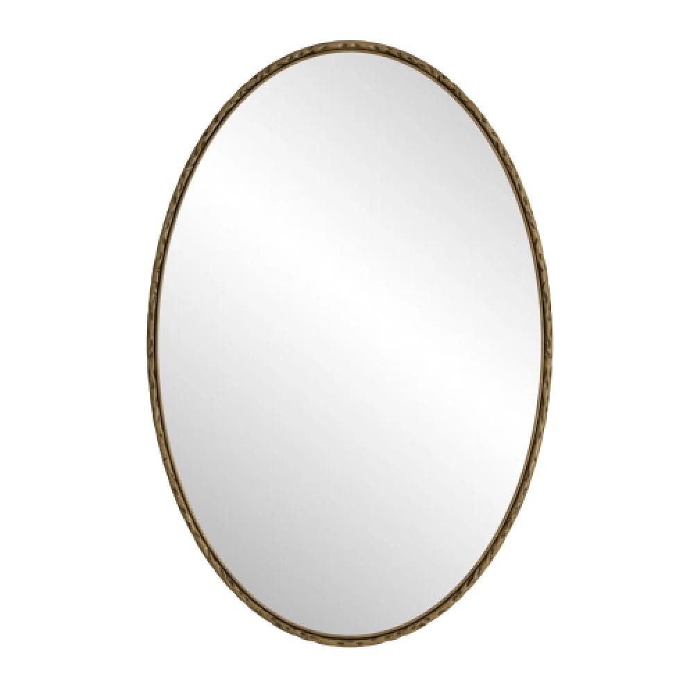 BBWL Badspiegel Ovaler Retro Wandspiegel aus Eisen, Antik-Look, Vintage, Badezimmerspiegel, Wohnzimmer, Schlafzimmer, 65x100cm, Glas, MDF – Bild 4 von 5