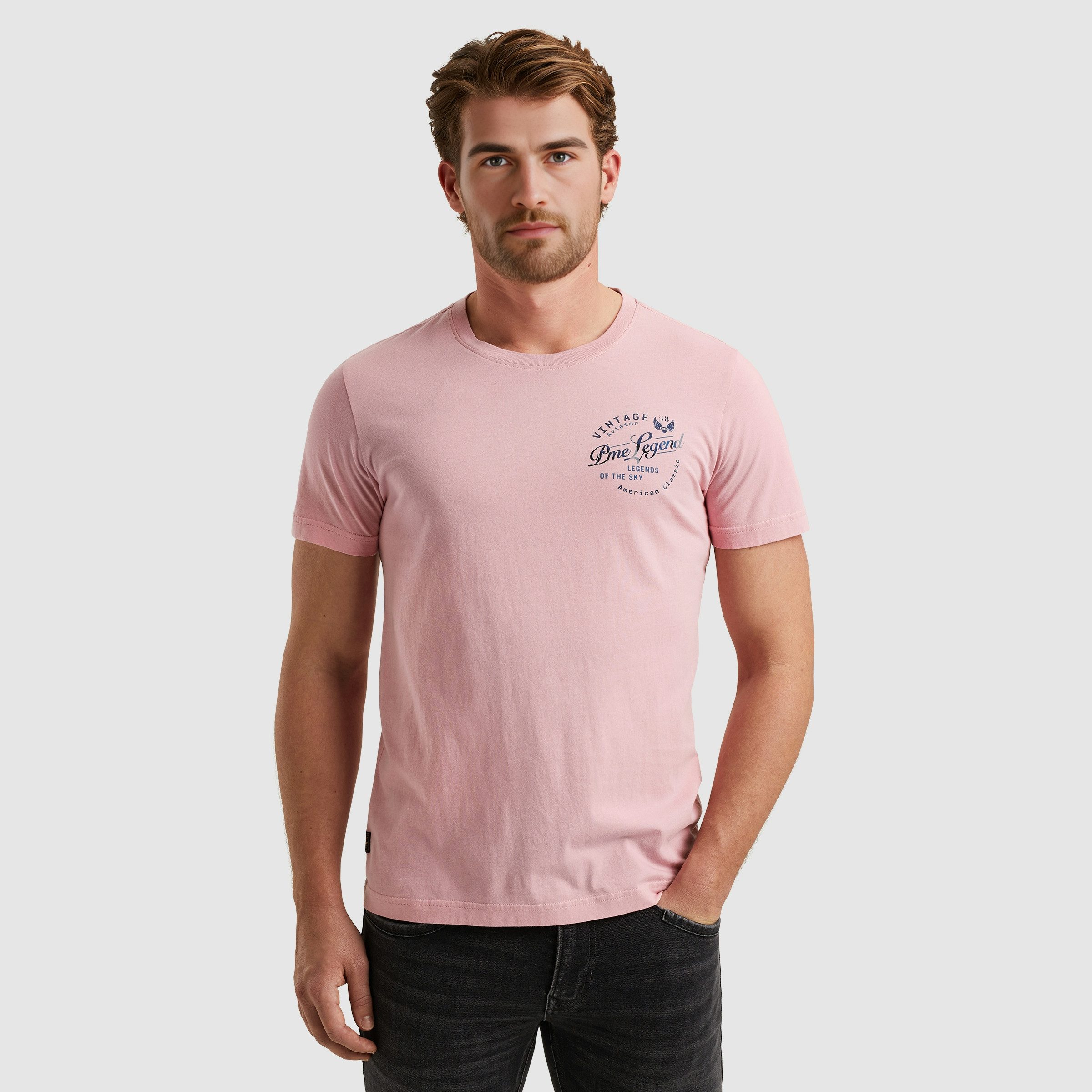 PME LEGEND T-Shirt Short sleeve r-neck single jersey play mit Logo Print