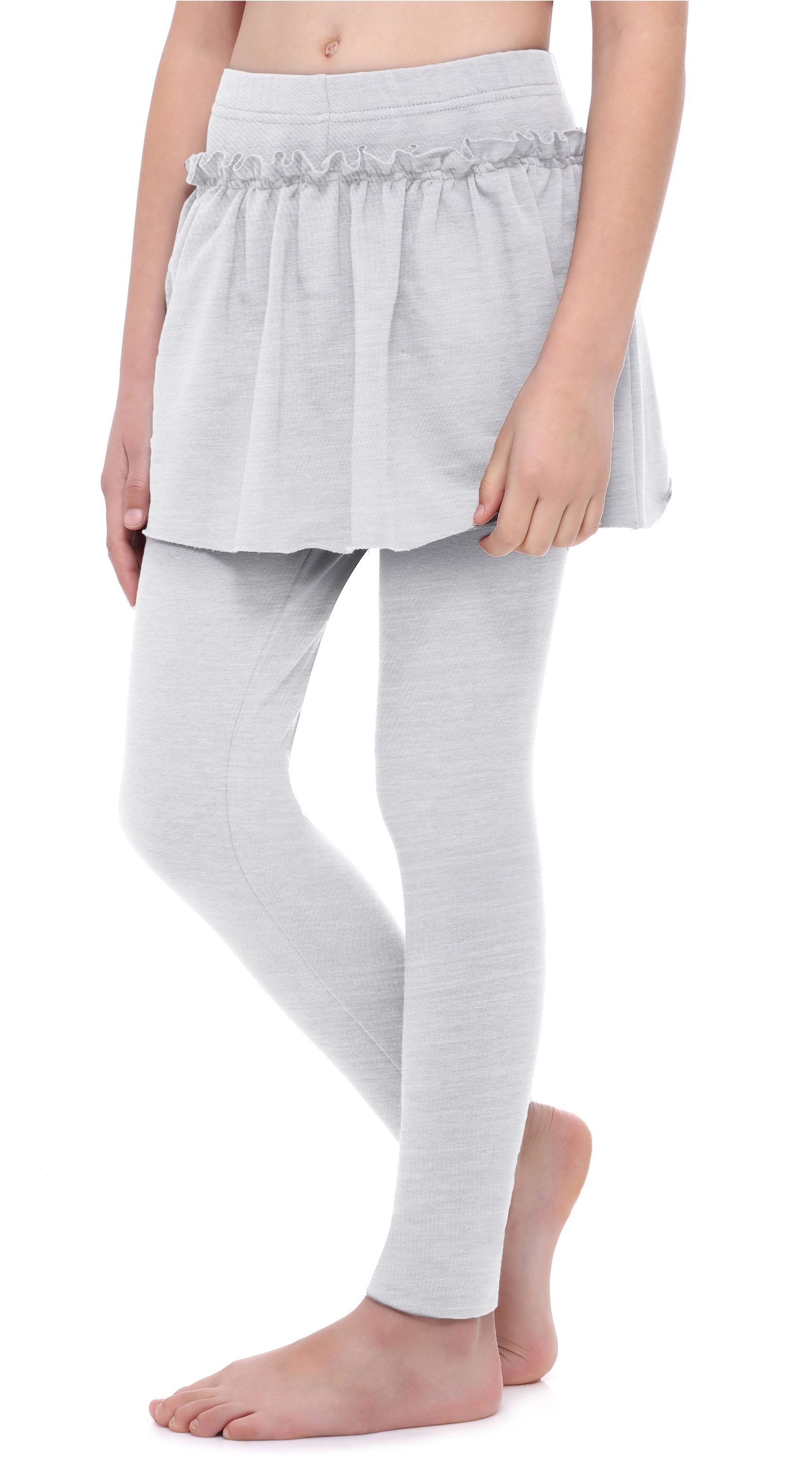 Leggings Mädchen Lange Leggings aus Baumwolle mit Rock MS10-255