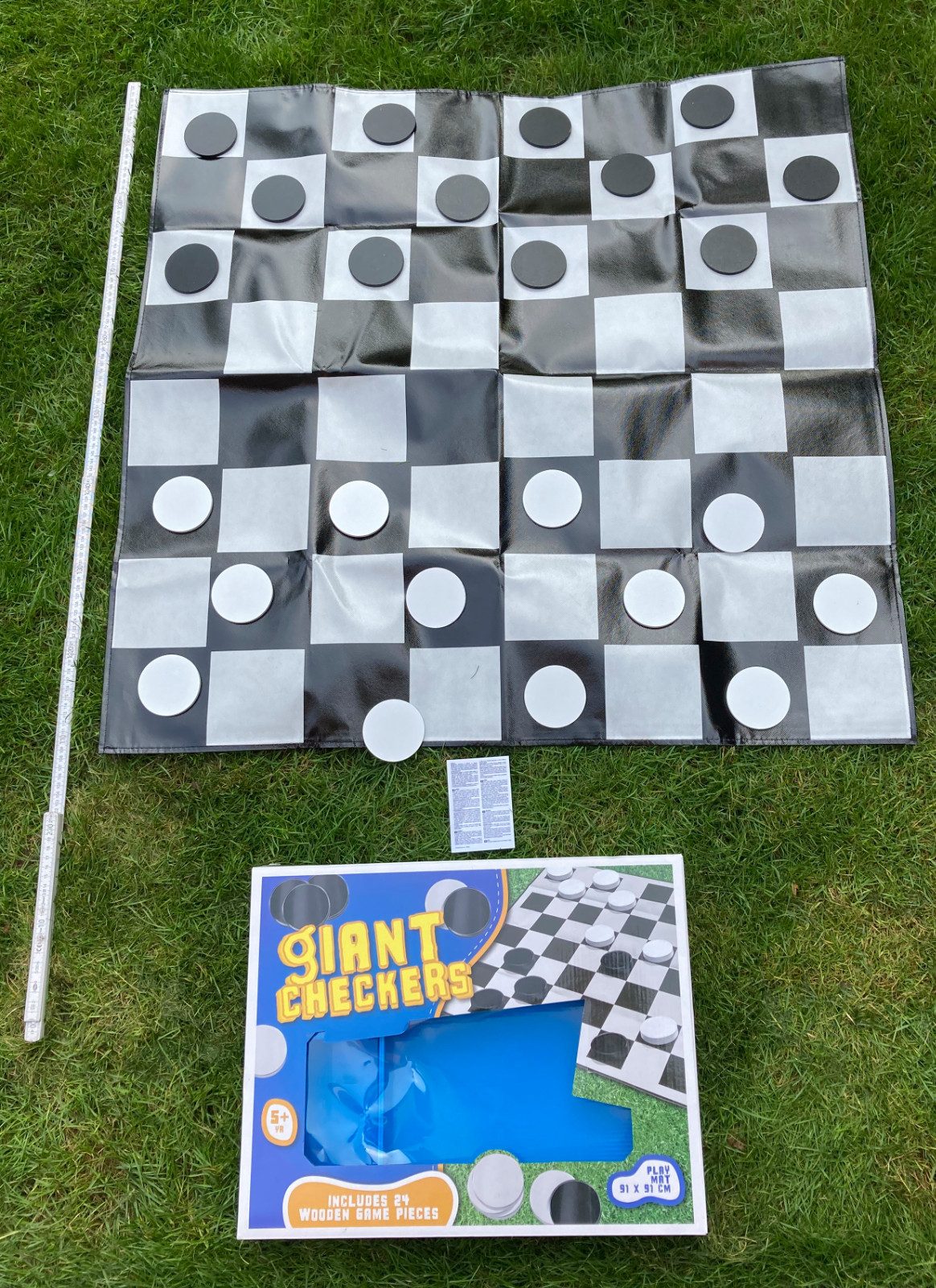 Koopman Spiel Rasenspiel Spielplan aus Folie Bunt 91x91 cm, Brettspiel, Dame Spiel, XXL, Gartenspiel, 91x91cm