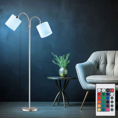 etc-shop LED Stehlampe, Leuchtmittel nicht inklusive, Stehleuchte Leselampe Standlampe dimmbar Fernbedienung RGB LED H 170cm