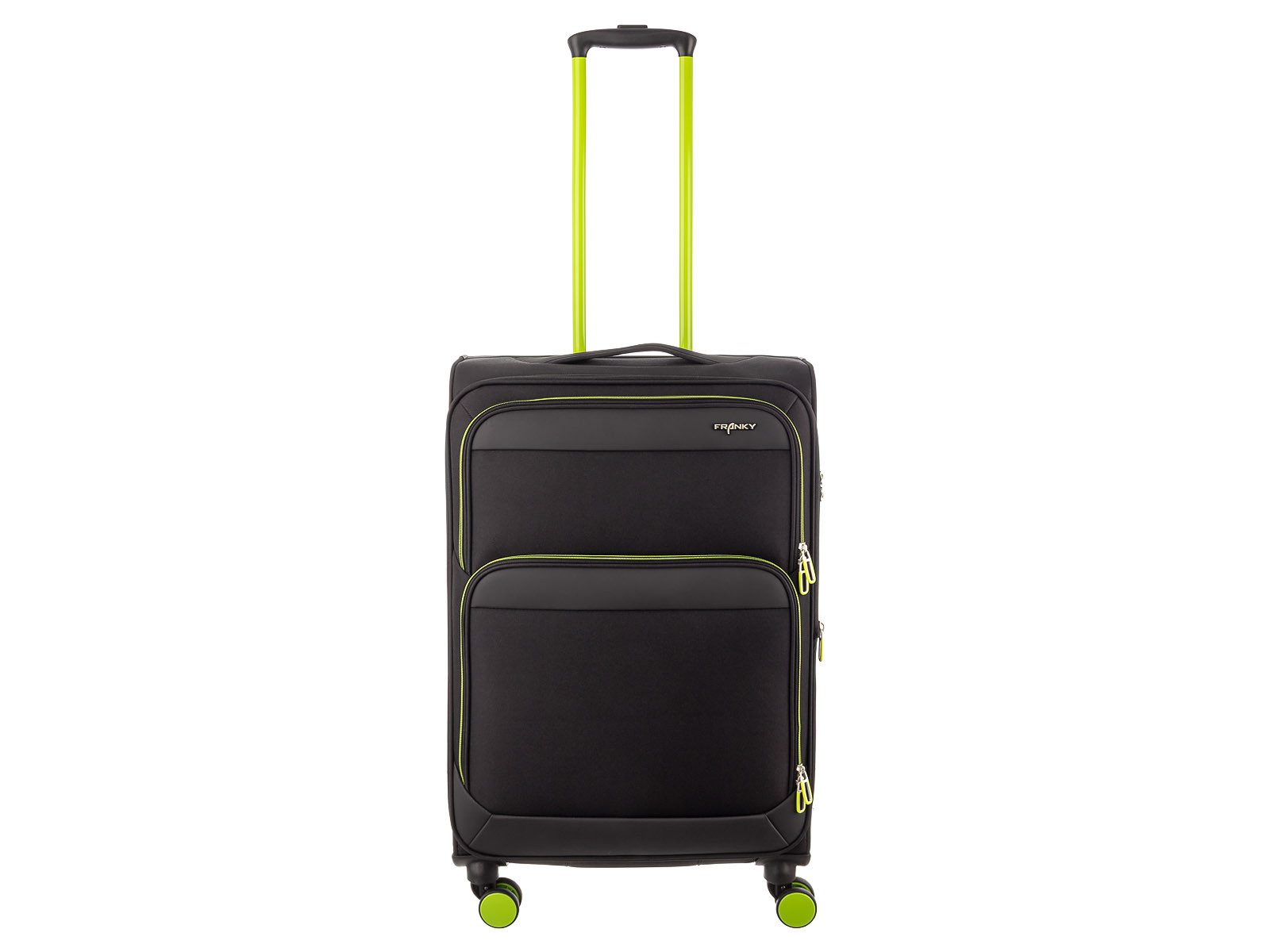 Franky Weichgepäck-Trolley Koffer Gr. M Reisegepäck T27-F Spinner 65er, 4 Doppellenkrollen Rollen, Dehnfalte TSA Schloss