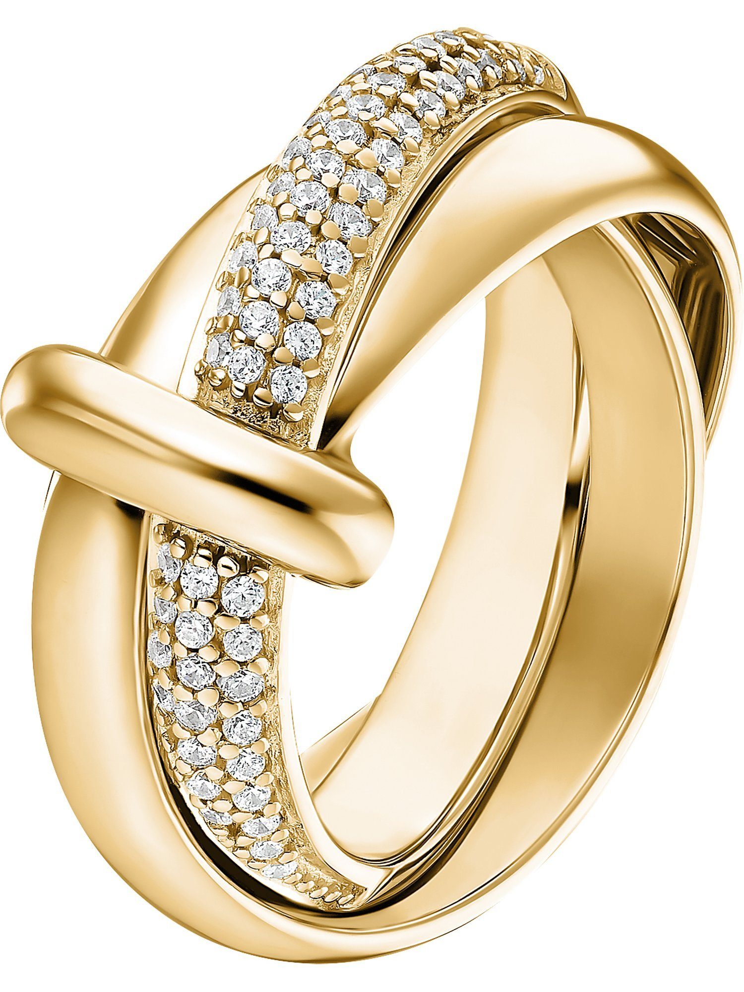 Silberring JETTE Damen-Damenring 925er Silber 62 Zirkonia