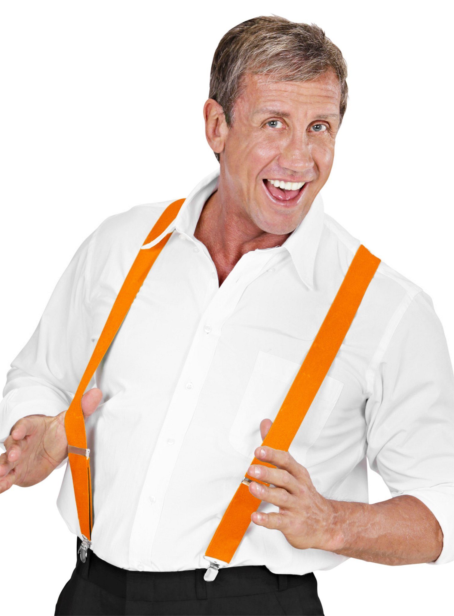 Widdmann Hosenträger Hosenträger orange Mit Metall-Clips und Schnallen zur variablen Größenanpassung