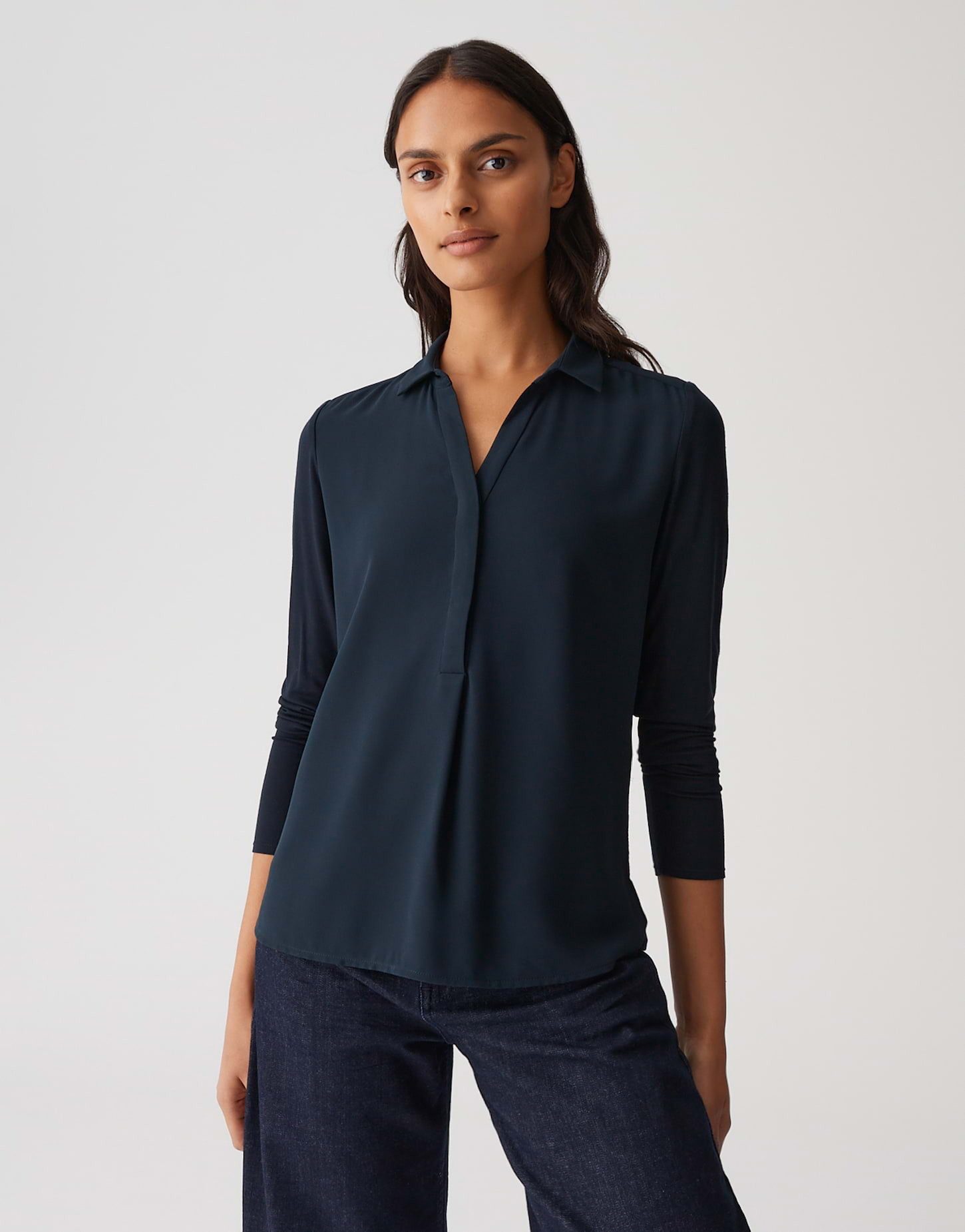 OPUS Shirtbluse FRERA Regular Shirtbluse aus Material Mix