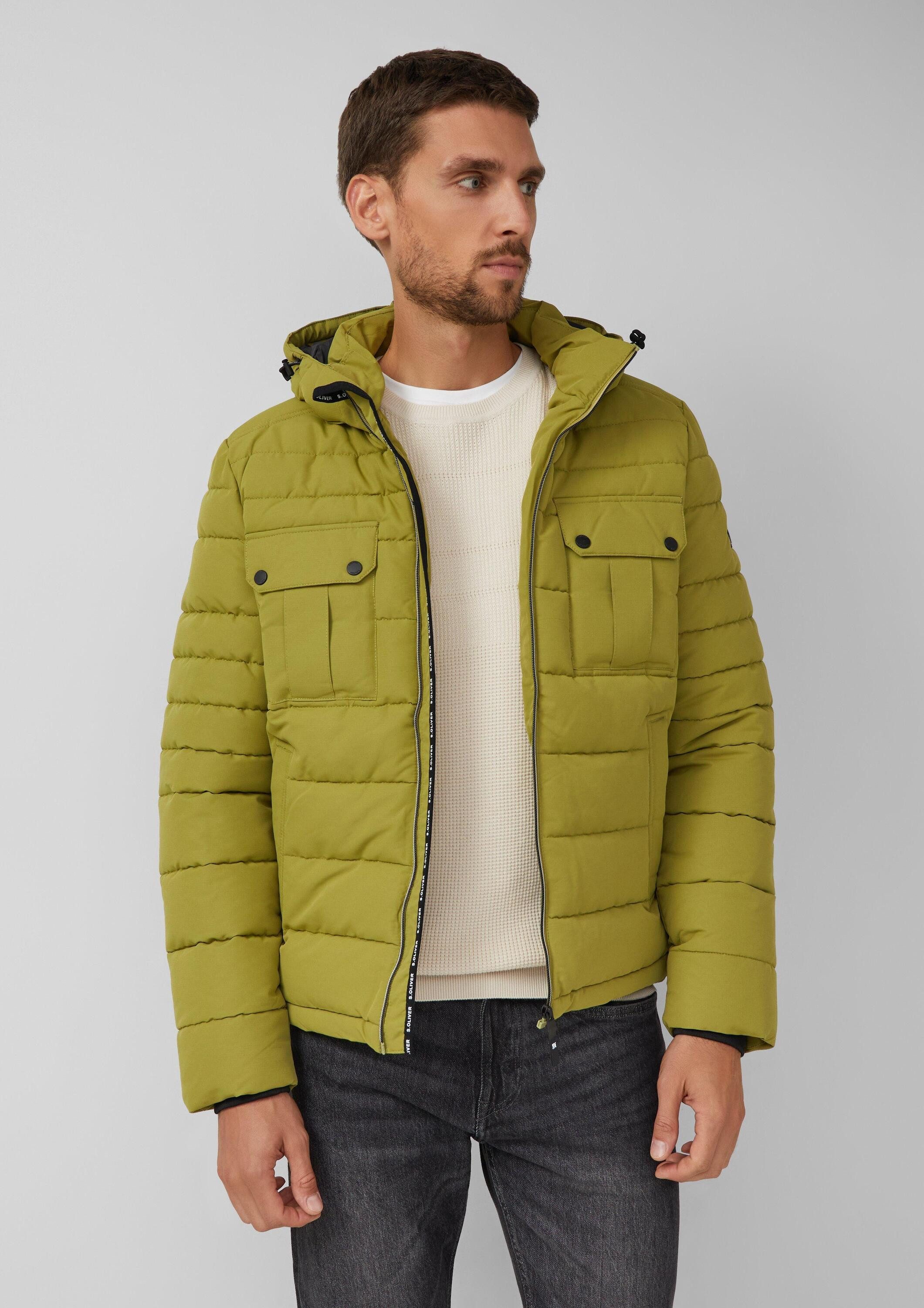 s.Oliver Winterjacke Outdoor-Jacke Sportive Puffer-Jacke mit abnehmbarer Kapuze