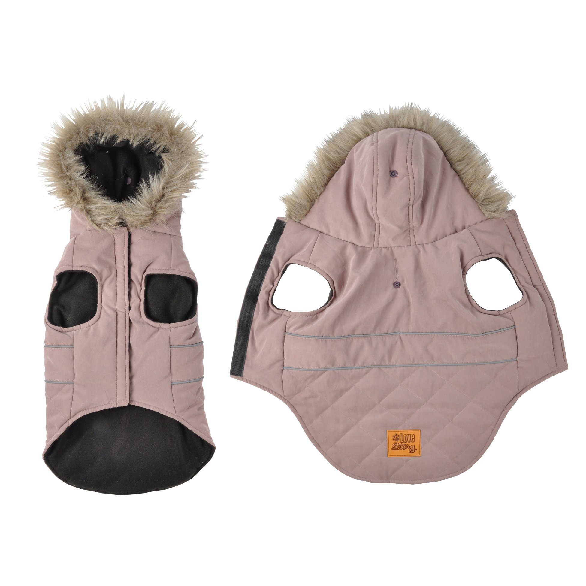 dynamic24 Hundejacke, Hunde Winterjacke Hundemantel Kapuze Собачий одяг Mantel Jacke