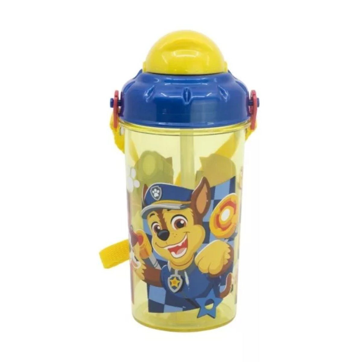 Wohndecke Paw Patrol Strohwasserflasche mit verschließbarem Deckel 465 ml, PAW PATROL, Geschenkidee für Mädchen und Jungen