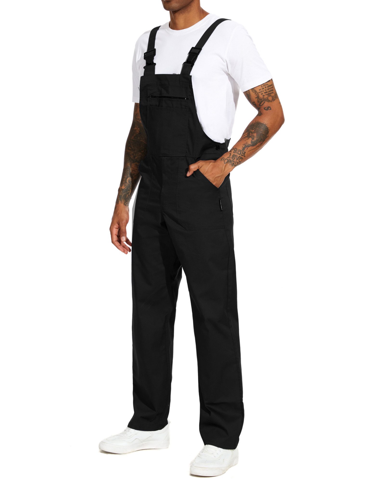 WORK IDEA Arbeitslatzhose Herren Arbeitshose Herren Latzhose Multi Pocket Arbeitslatzhose (1-tlg) geeignet für Garten, Malerarbeiten und Outdoor-Einsätze – Bild 4 von 5