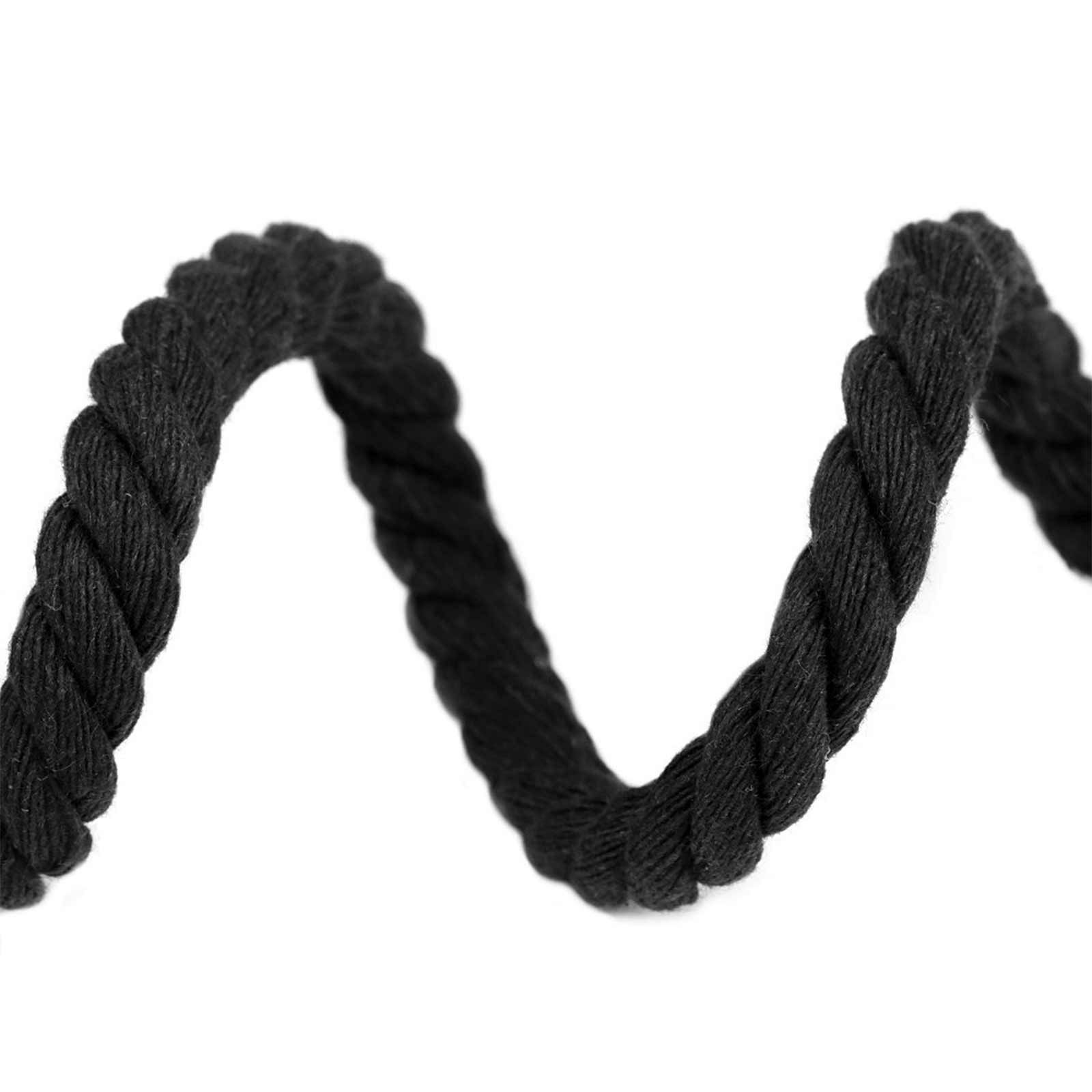 maDDma Seil 10m Baumwollseil 12 mm gedreht, schwarz