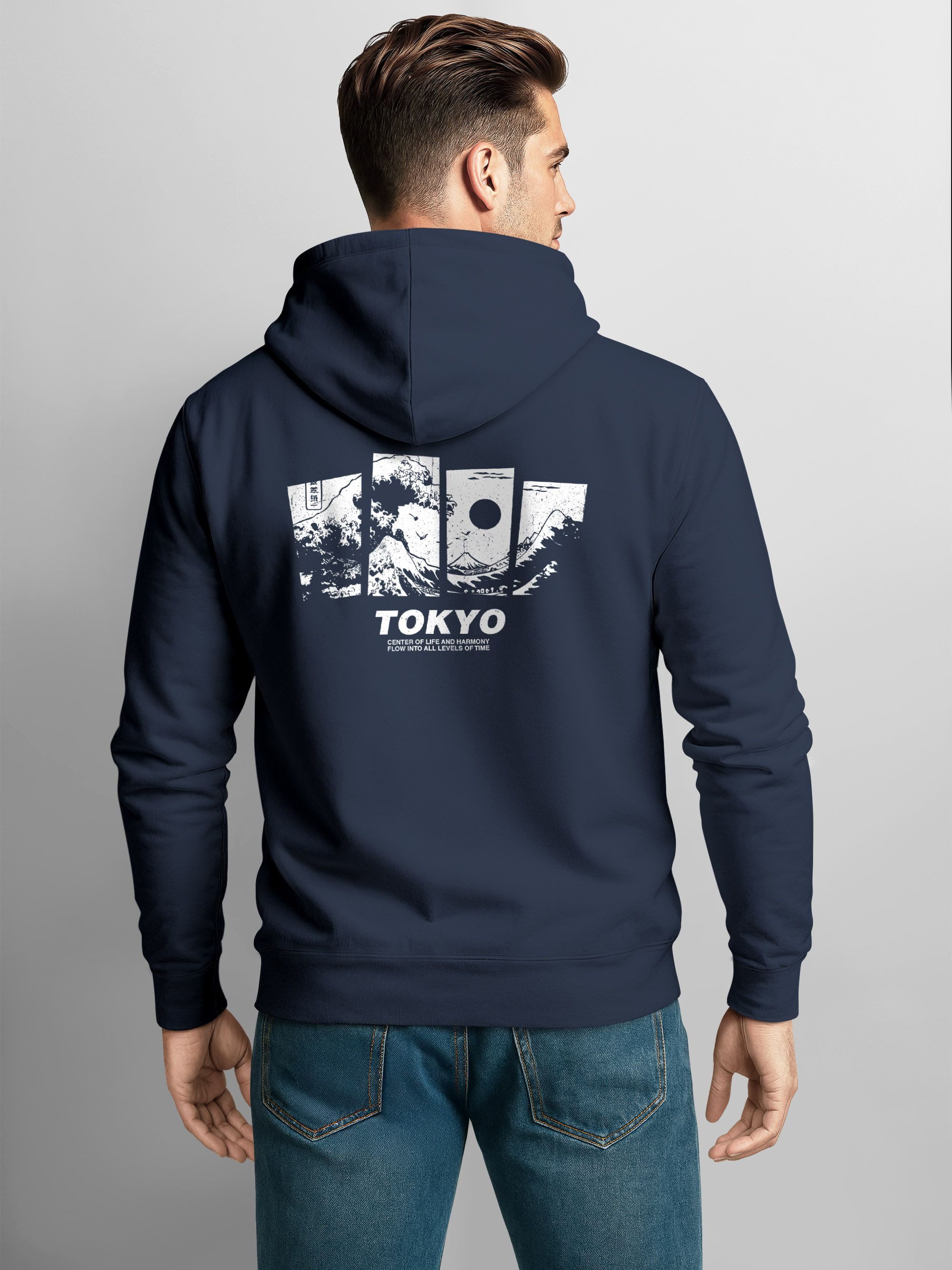 Neverless Hoodie Hoodie Backprint Herren Japan Tokyo Große Welle Kanagawa J günstig online kaufen