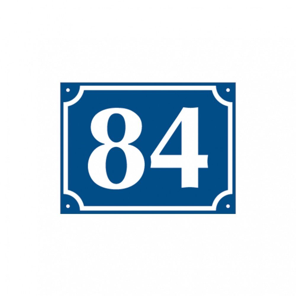 König Werbeanlagen Hinweisschild Hausnummer, Alu geprägt,:blau/weiß, 120 x 160 mm