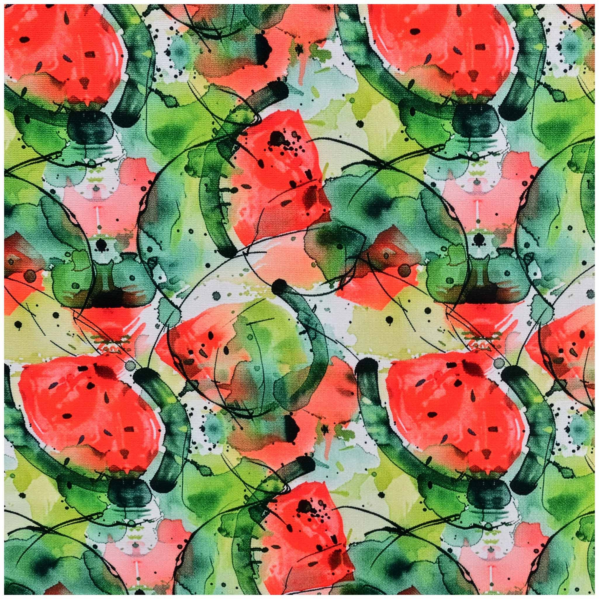 maDDma Stoff Baumwolljersey Wassermelone Kinderstoff Nähstoff Meterware bunt 150cm, Motiv 1