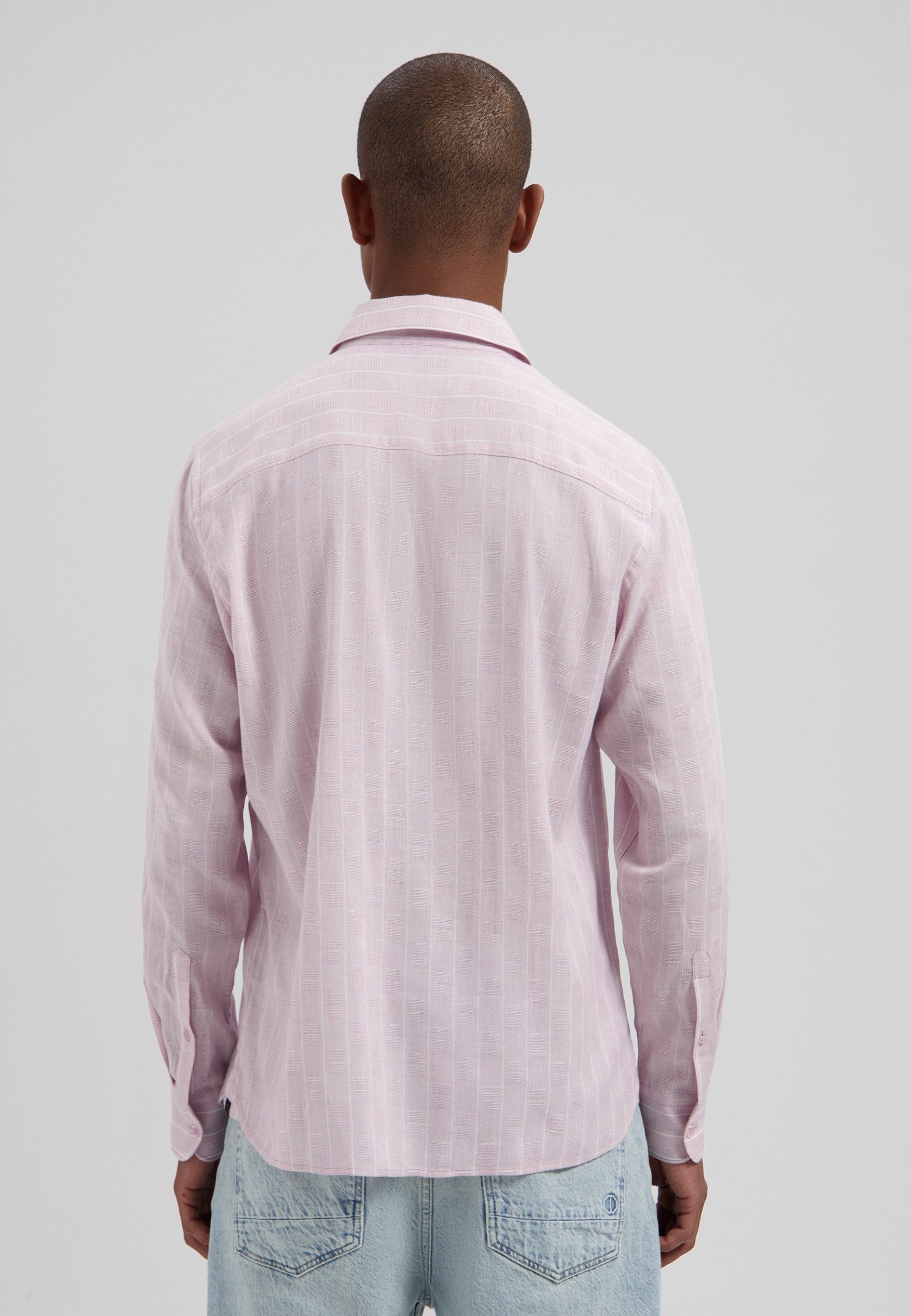 Dstrezzed Leinenhemd Langarmhemd - Herrenshirt - Hemd in Unifarbe