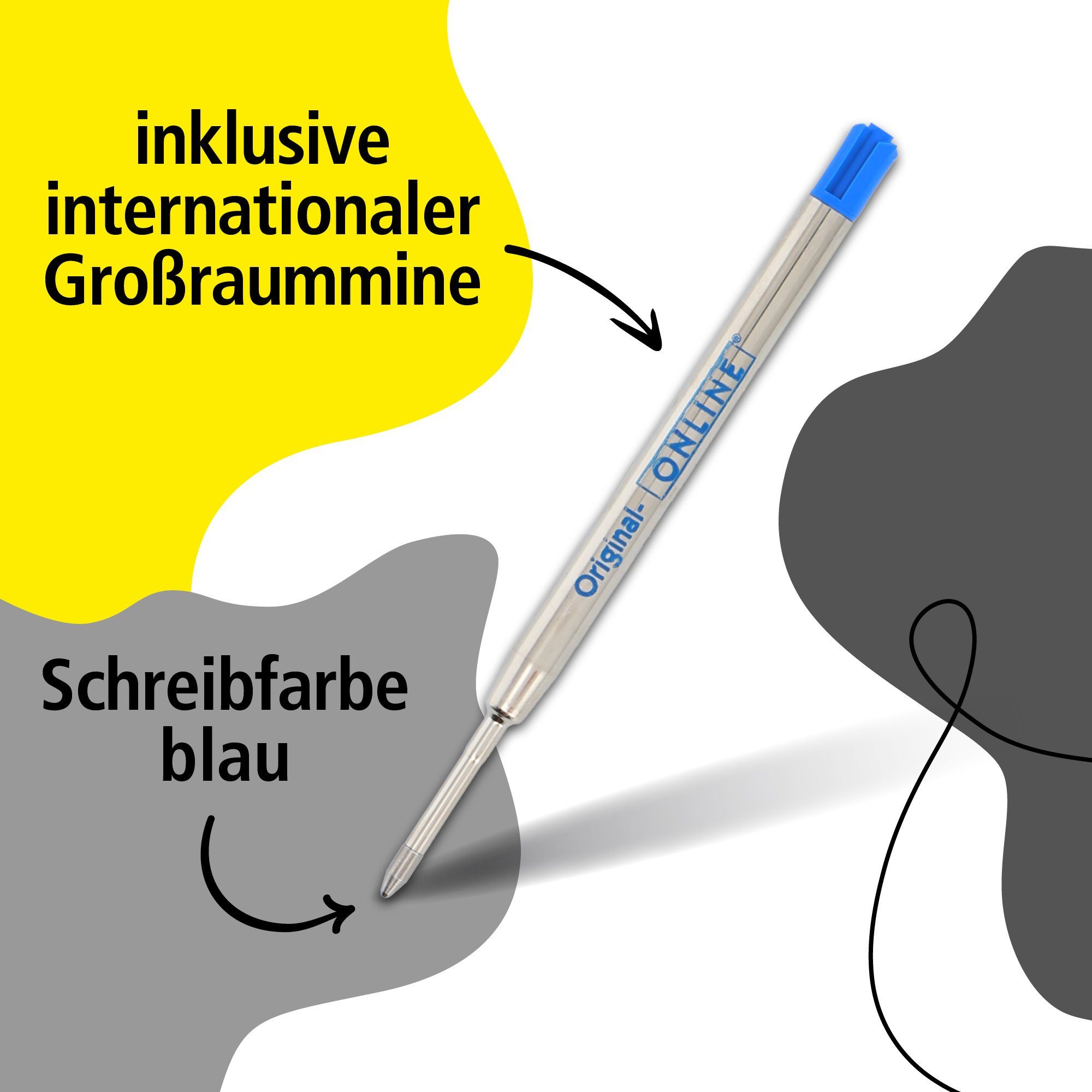Großraummine Online Octopen Schwarz Pen Drehkugelschreiber, incl. Kugelschreiber auswechselbarer