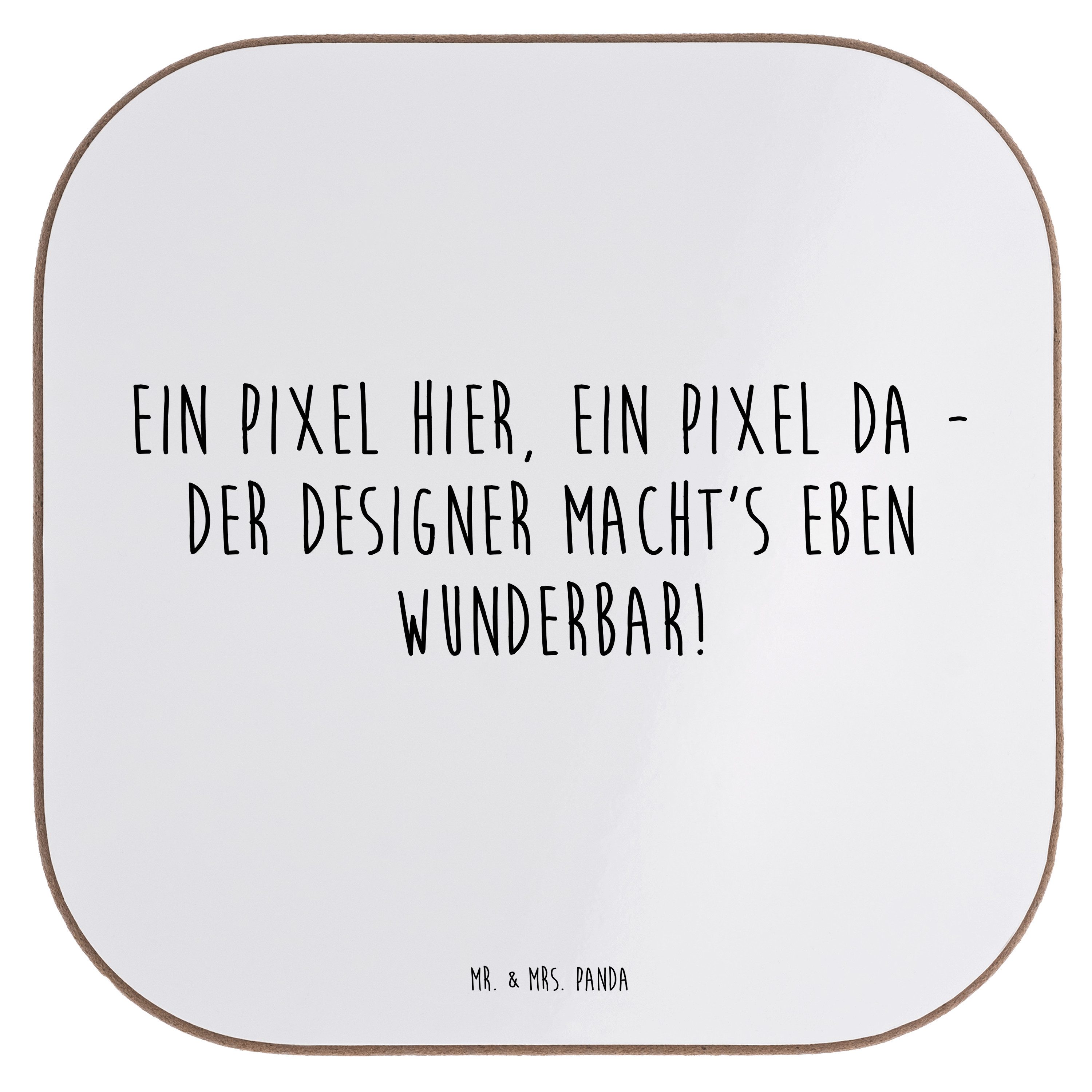 Mr. & Mrs. Panda Getränkeuntersetzer Ein Pixel hier, ein Pixel da - der Designer macht's eben wunderbar! -, 1-tlg., Robustes Material
