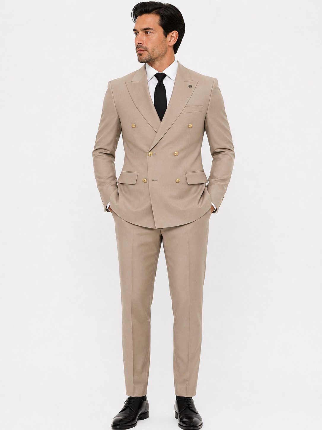 Guild Clothing Anzug Zweireiher Herren Business 2-tlg. Metallknöpfe - Slim Fit (Anzughose & Sakko, 2-tlg., Anzug Set) Zweireiher für Hochzeiten, Einladungen, den Business