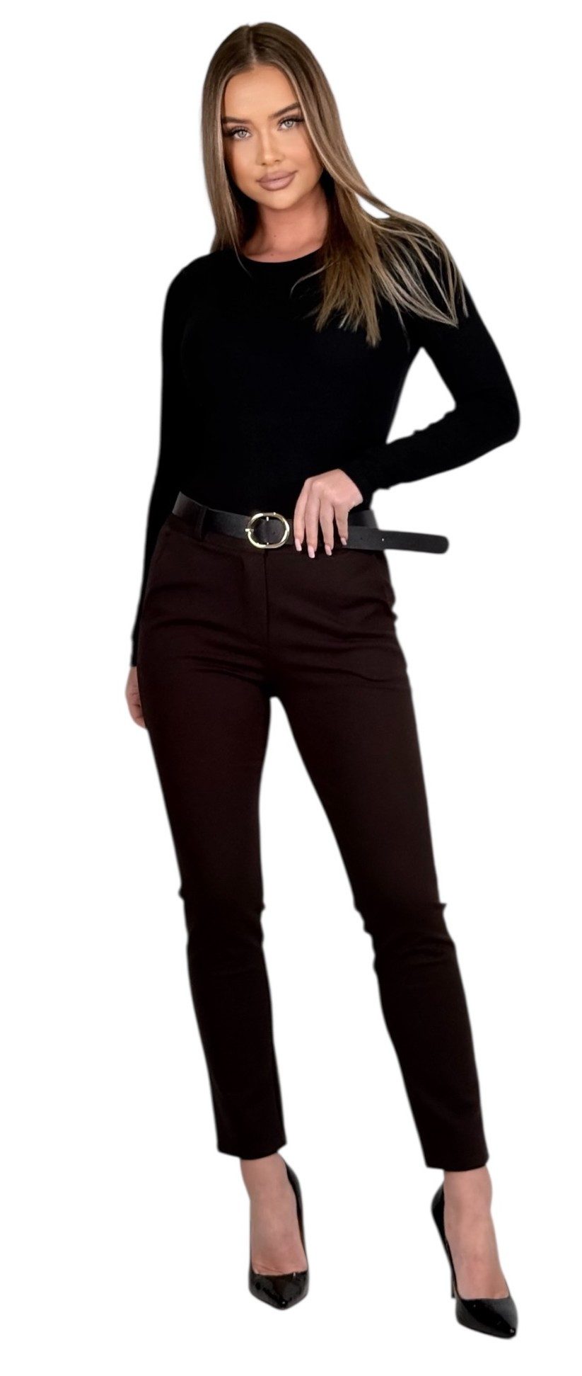Mississhop Stretch-Hose Stretch-Hose Chinos Damen Stretchhose mit Reißversc günstig online kaufen