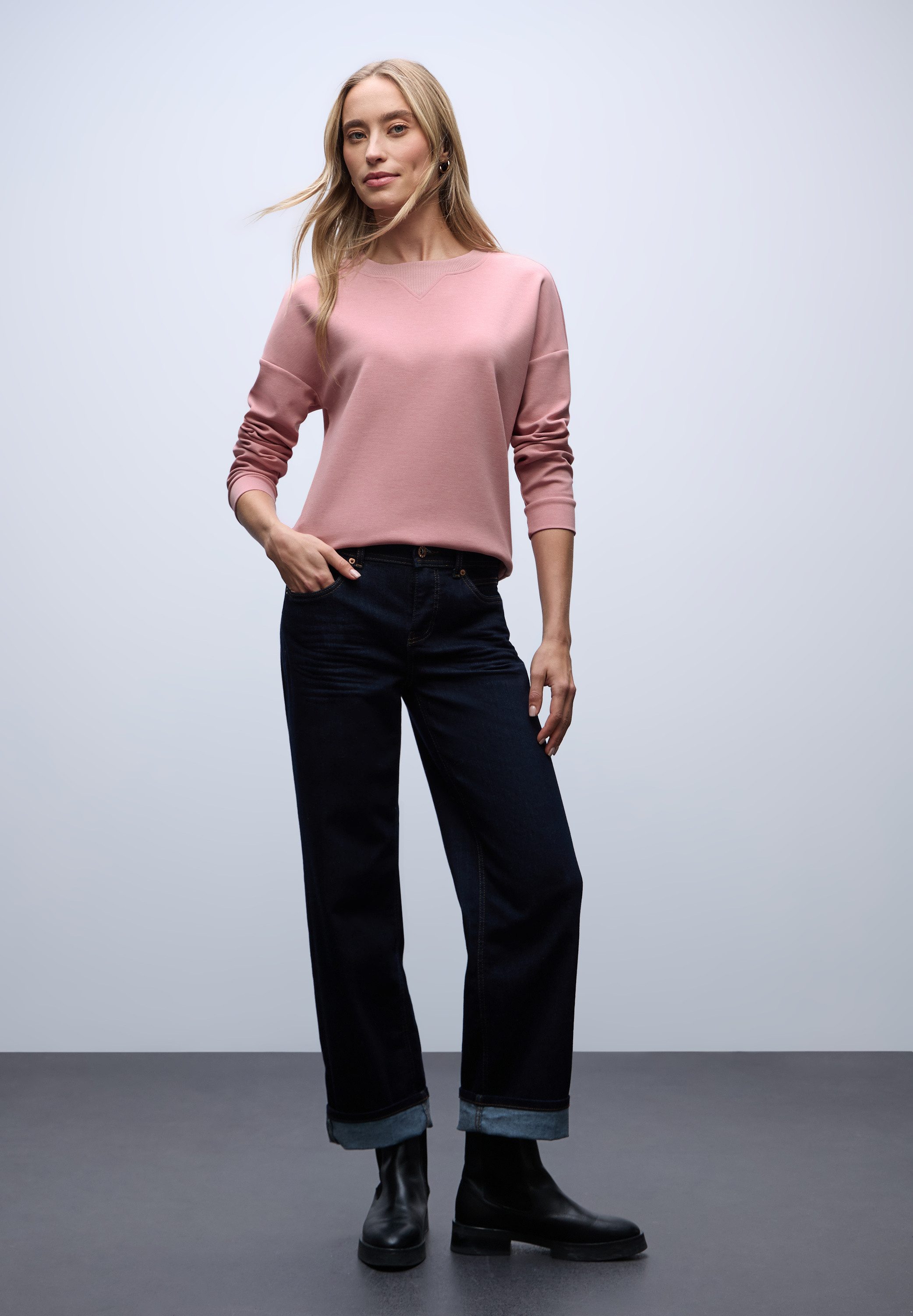 STREET ONE Sweater Rundhals mit Ripp-Detail – Bild 4 von 5
