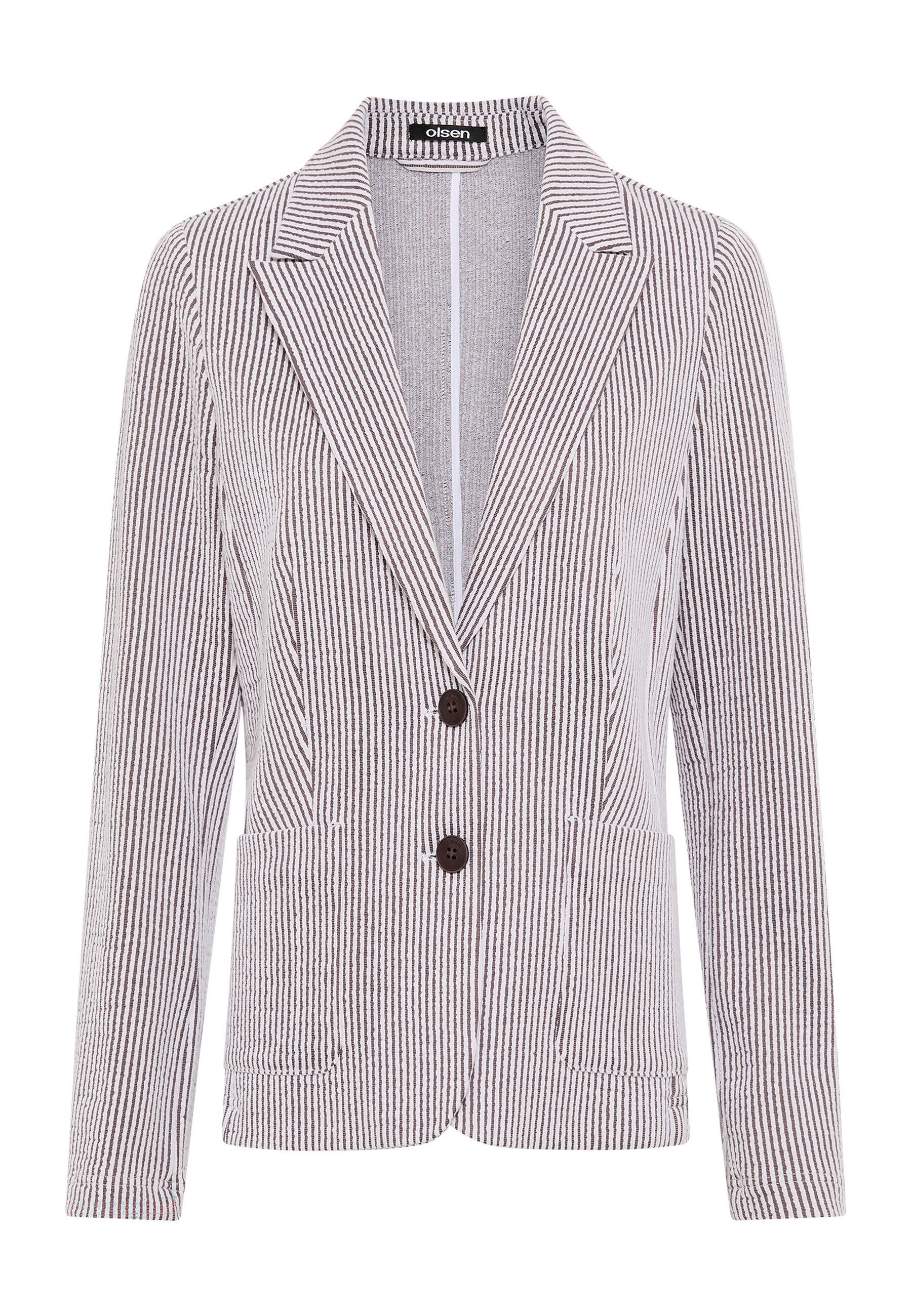 Olsen Kurzblazer Blazer mit feiner Seersucker-Struktur