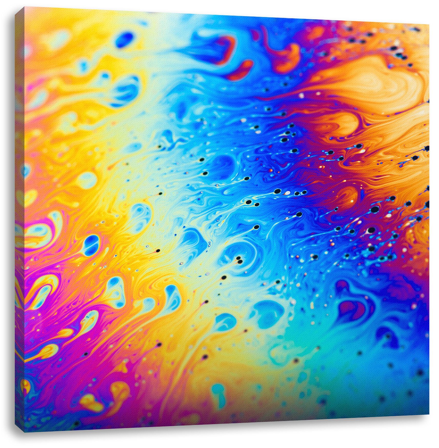 Pixxprint Leinwandbild bespannt, Bunte Leinwandbild (1 St), fertig Farben inkl. Bunte Zackenaufhänger Farben