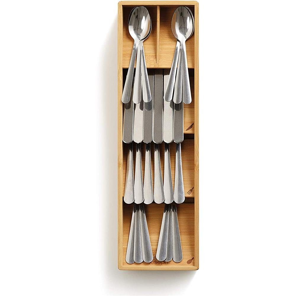 Joseph Joseph Besteckkasten DrawerStore Besteck-Organizer, aus Bambus / Holz, Schubladenorganizer, Besteckorganizer, für Besteck