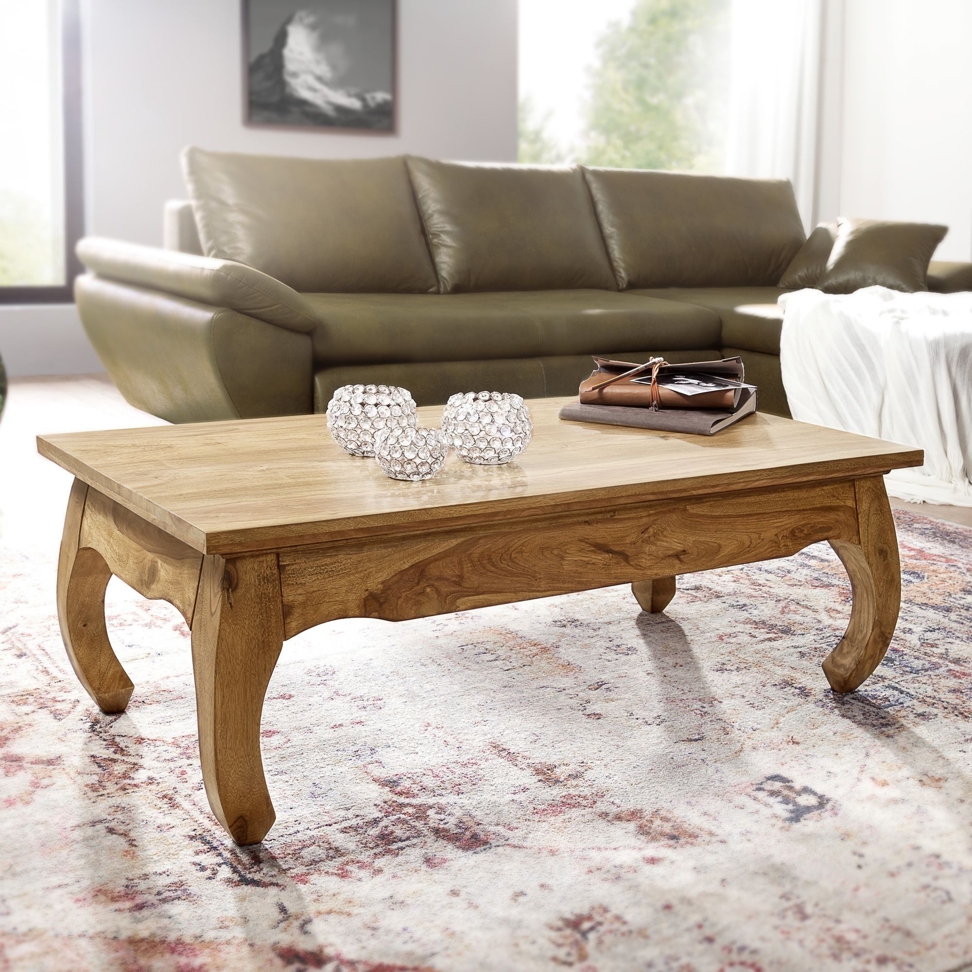 FINEBUY Couchtisch SuVa2395_1 (Akazie Massivholz, 110x60x40 günstig online kaufen