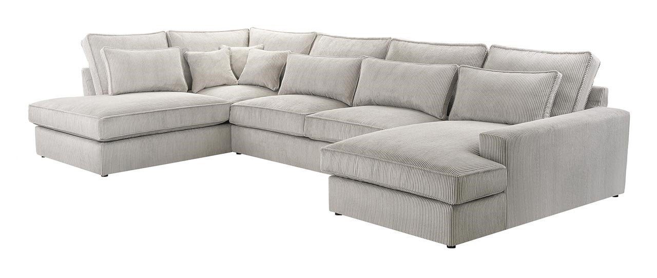 CANES U, Couch, modern Design Lincoln Ecksofa MKS Hellgrau U - lose MÖBEL Kissen, Form