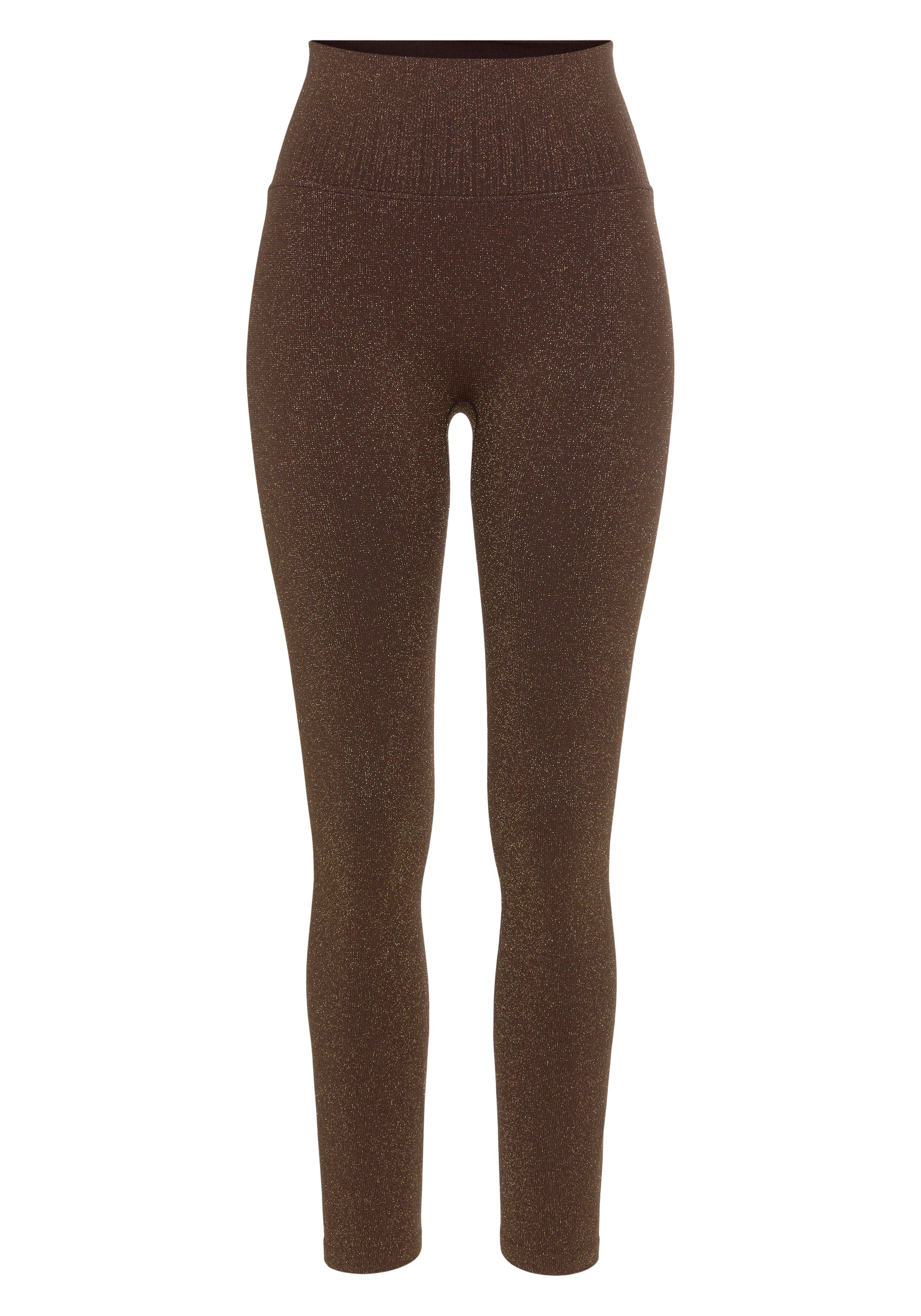 Lurex LASCANA goldenem Leggings Seamless mit