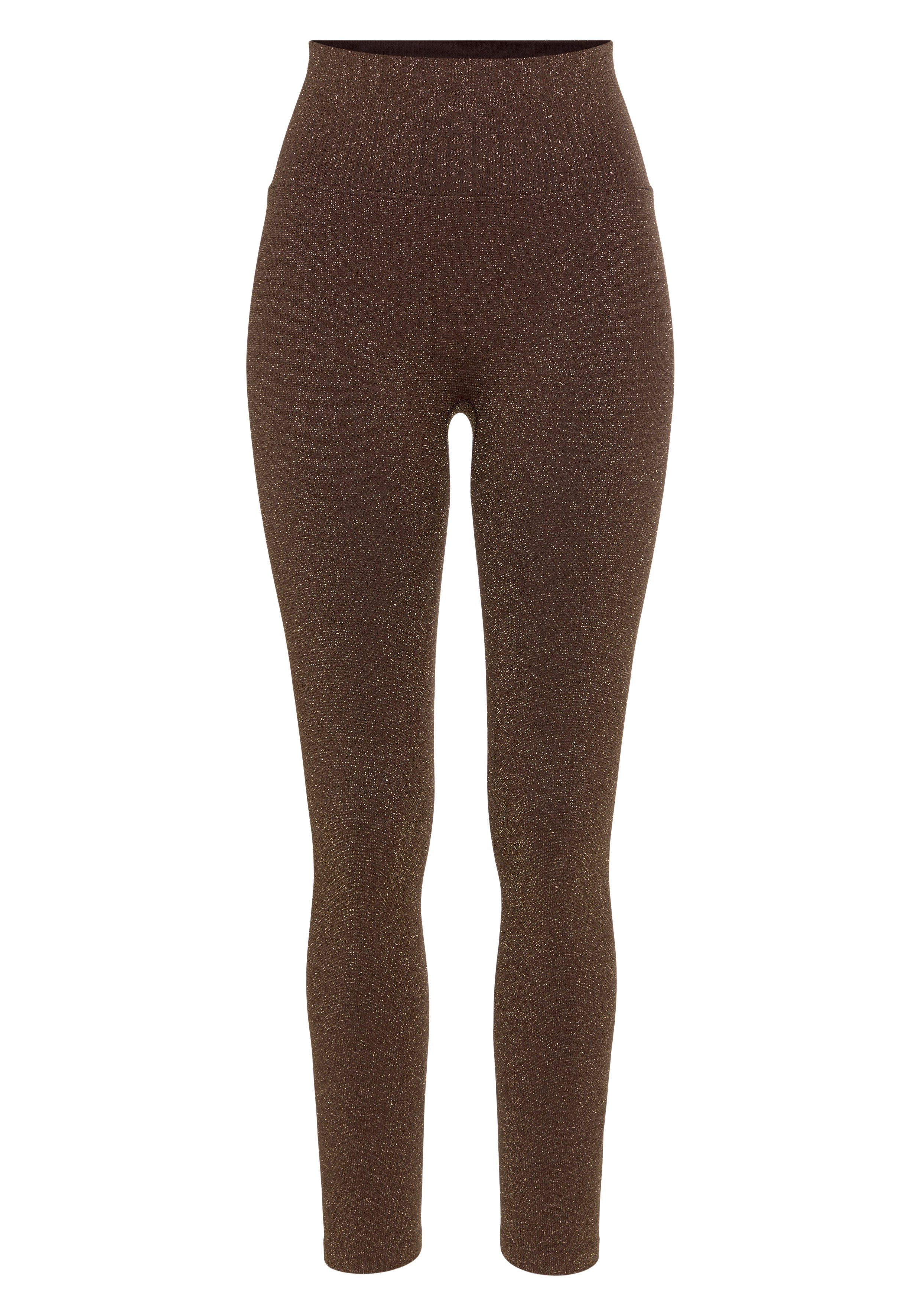 LASCANA Seamless Leggings mit goldenem Lurex – Bild 2 von 5