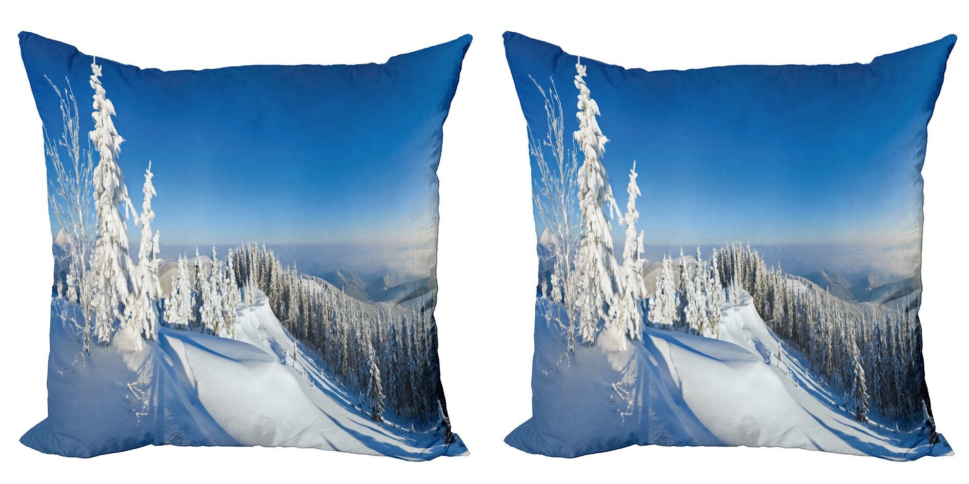 Kissenbezüge Modern Abakuhaus Accent Winter (2 Digitaldruck, Stück), Doppelseitiger Ruhe Berglandschaft
