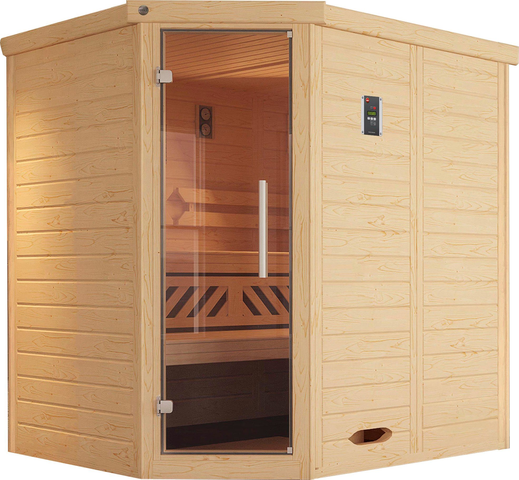weka Sauna Kemi, BxTxH: 196 x 146 x 200 cm, 45 mm, (Set) 7,5 kW-Ofen mit digitaler Steuerung