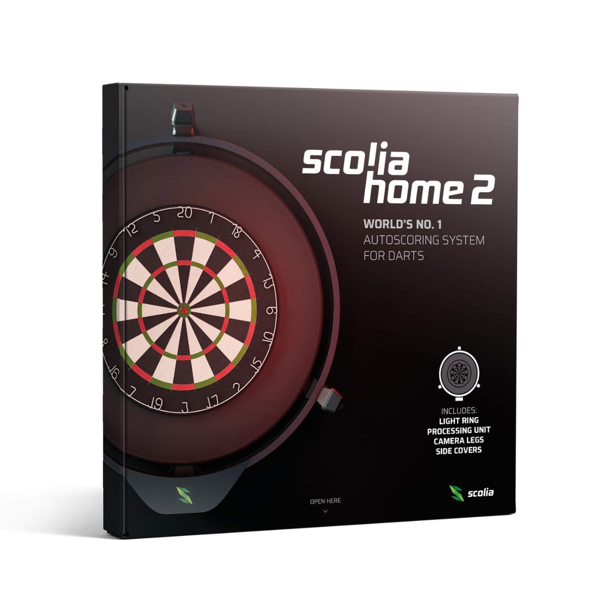 Scolia Dartautomat "Home 2 Basic" (2026) Autoscoring-System (inkl. 360° LED Beleuchtung und Surround), ohne Dartscheibe
