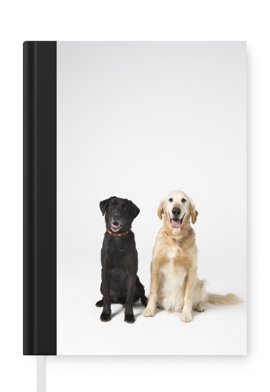 MuchoWow Notizbuch Zwei Labrador Retriever zusammen im Studio, Journal, Merkzettel, Tagebuch, Notizheft, A5, 98 Seiten, Haushaltsbuch